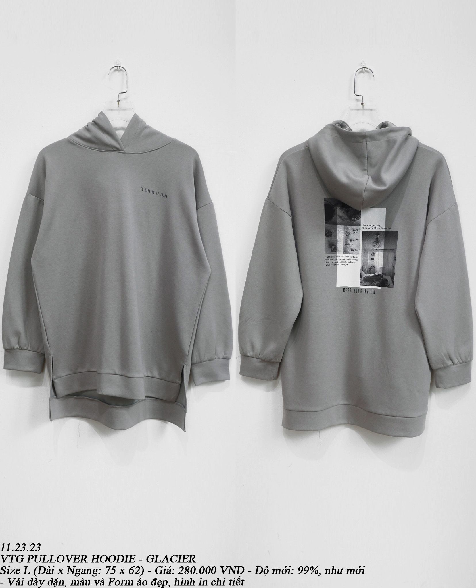 11.23.23 - VTG PULLOVER HOODIE - GLACIER