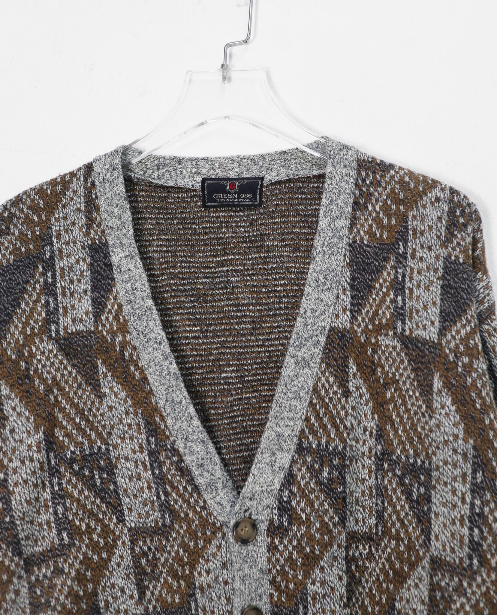 11.29.22 - VTG KNIT CARDIGAN JACKET - GREEN 986
