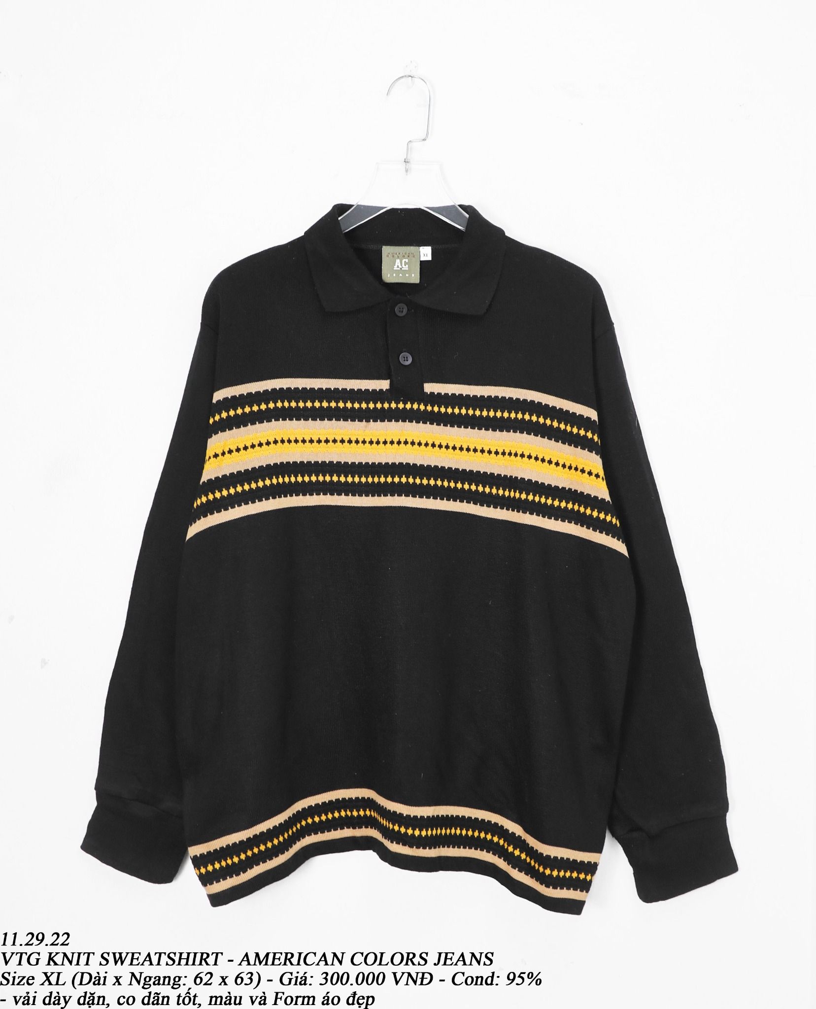 11.29.22 - VTG KNIT SWEATSHIRT - AMERICAN COLORS JEANS