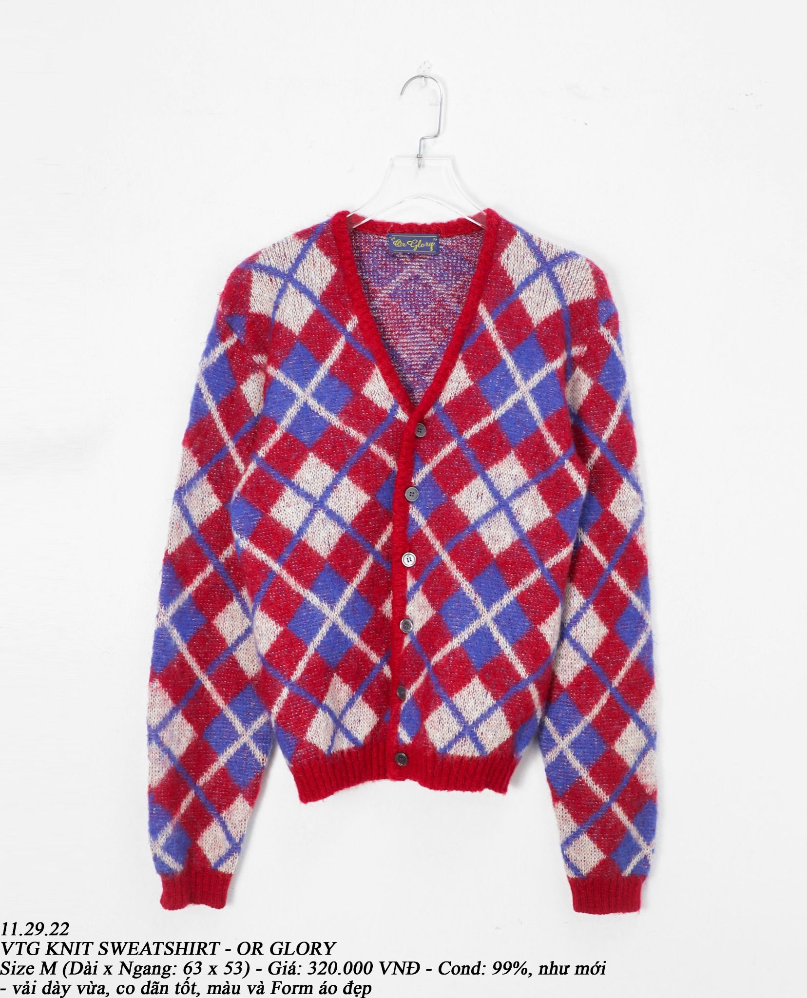 11.29.22 - VTG KNIT CARDIGAN JACKET - OR GLORY