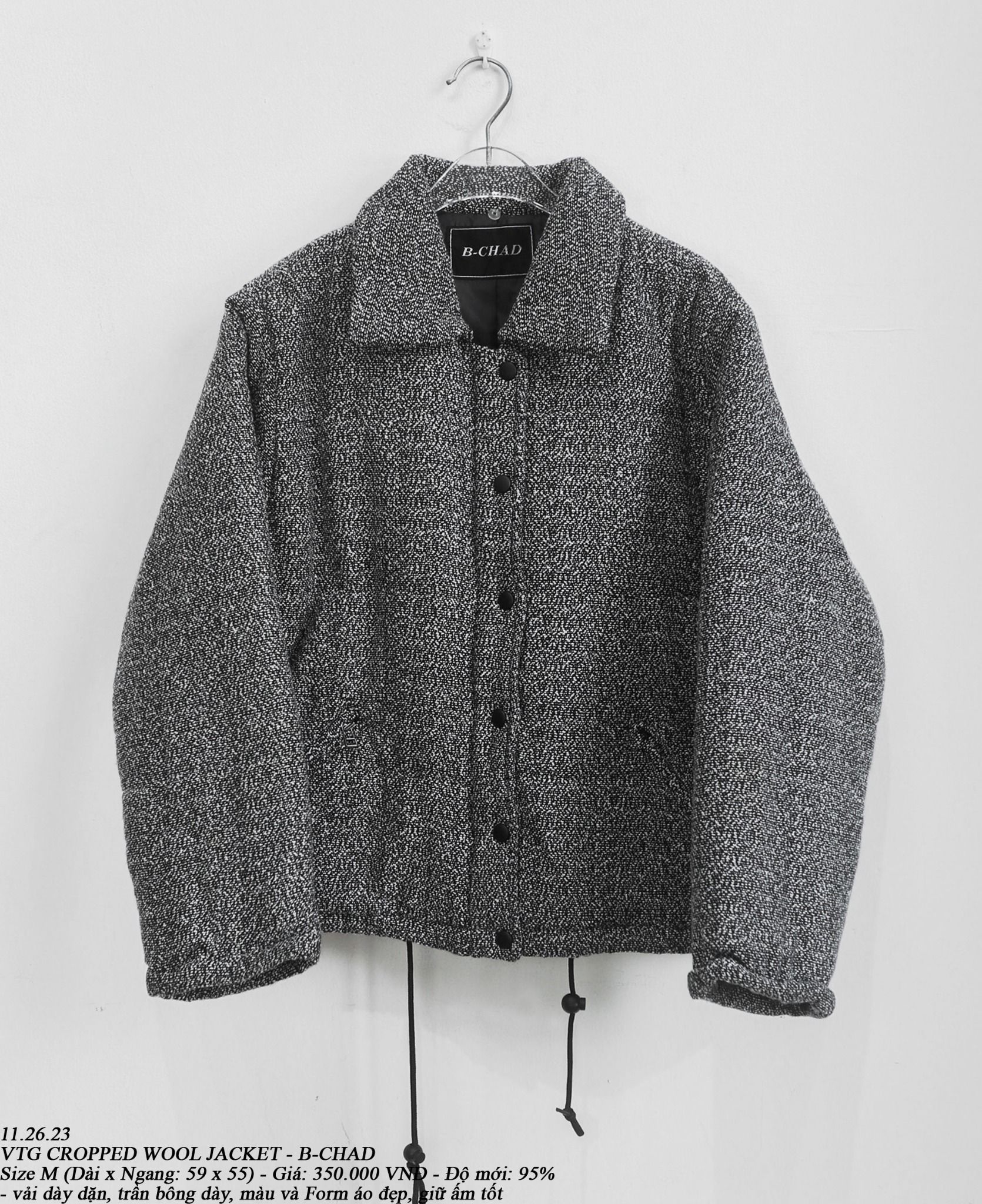 11.26.23 - VTG CROPPED WOOL JACKET - B-CHAD