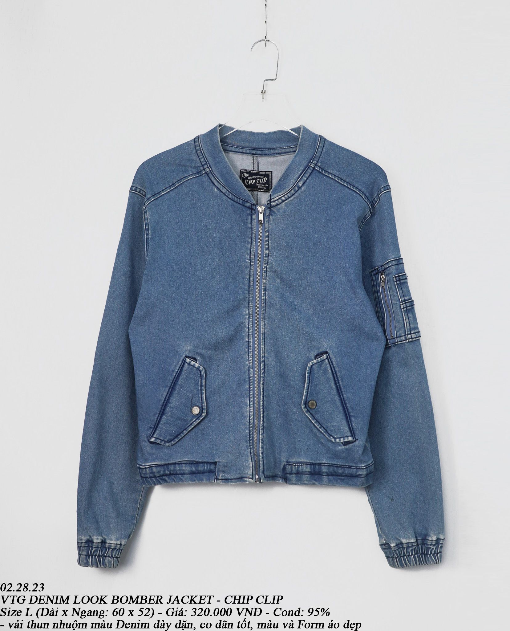 02.28.23 - VTG DENIM LOOK BOMBER JACKET - CHIP CLIP