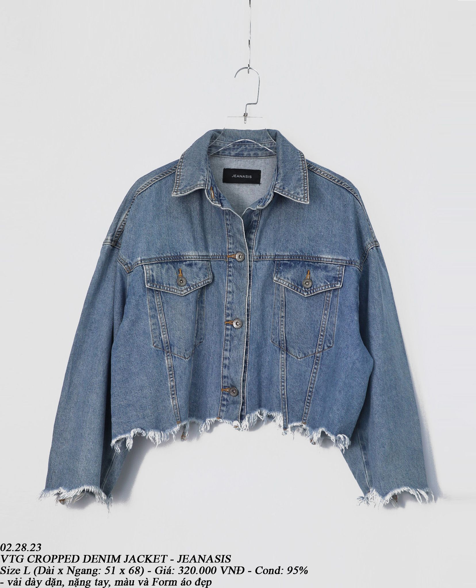 02.28.23 - VTG CROPPED DENIM JACKET - JEANASIS