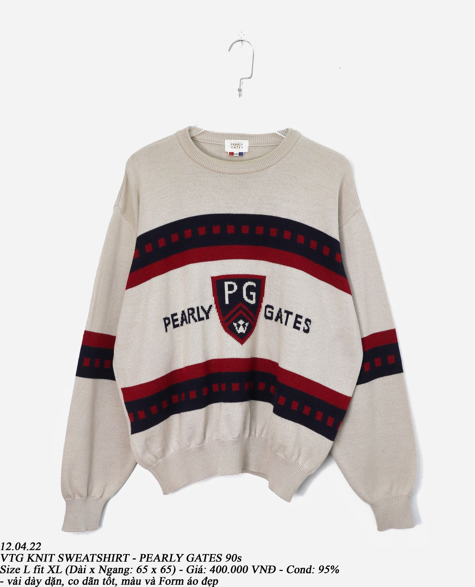 12.04.22 - VTG KNIT SWEATSHIRT - PEARLY GATES 90s