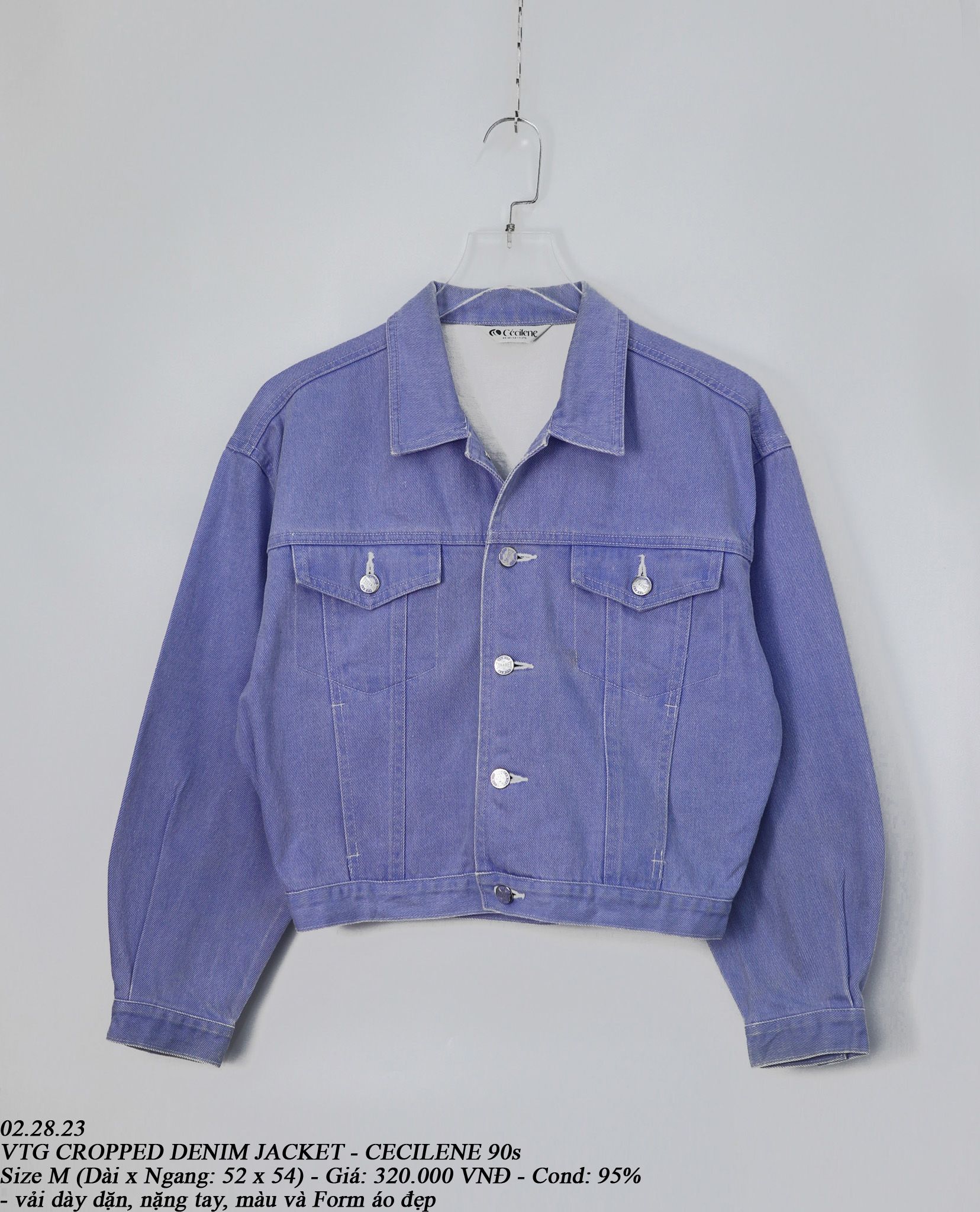 02.28.23 - VTG CROPPED DENIM JACKET - CECILENE 90s