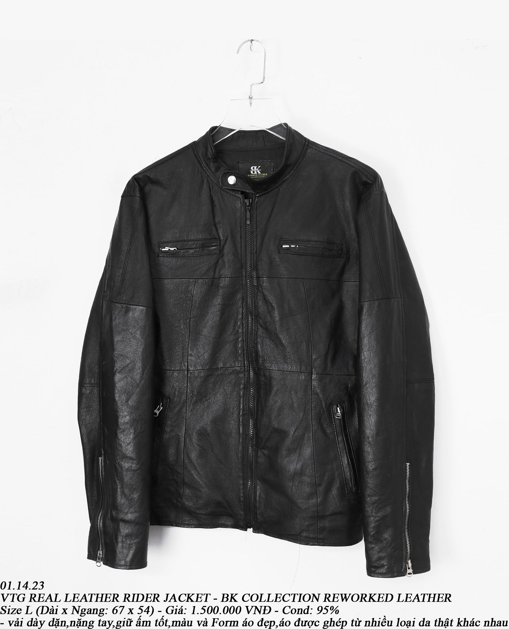 01.14.23 - VTG REAL LEATHER RIDER JACKET - BK COLLECTION REWORKED LEATHER