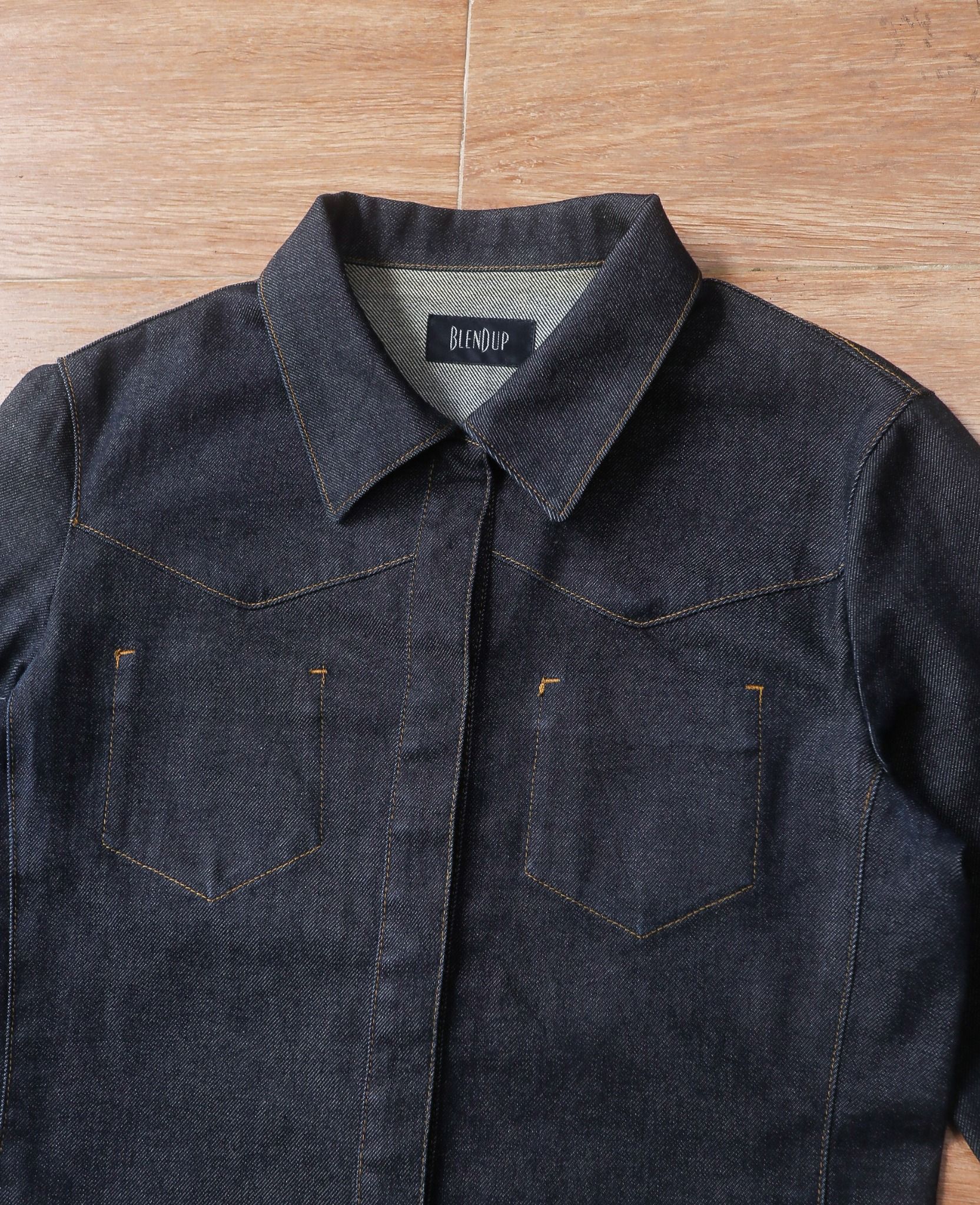05.31.24 - VTG CROPPED TRUCKER DENIM JACKET - BLEND UP