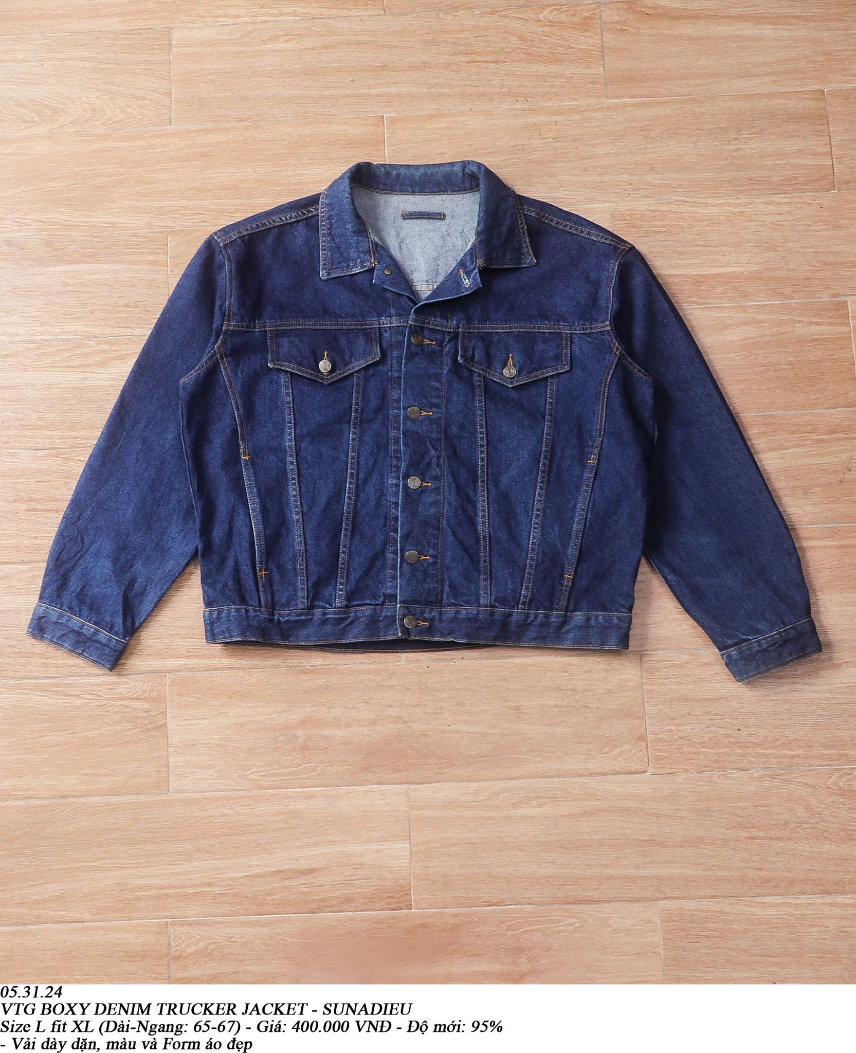 05.31.24 - VTG BOXY TRUCKER DENIM JACKET - SANADIEU