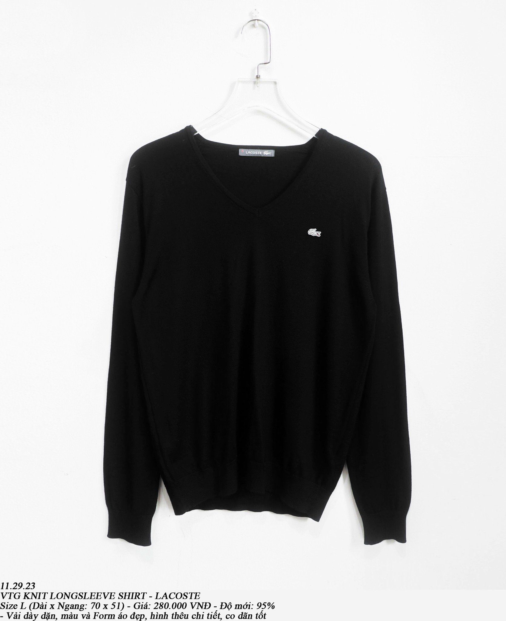 11.29.23 - VTG KNIT LONGSLEEVE SHIRT - LACOSTE