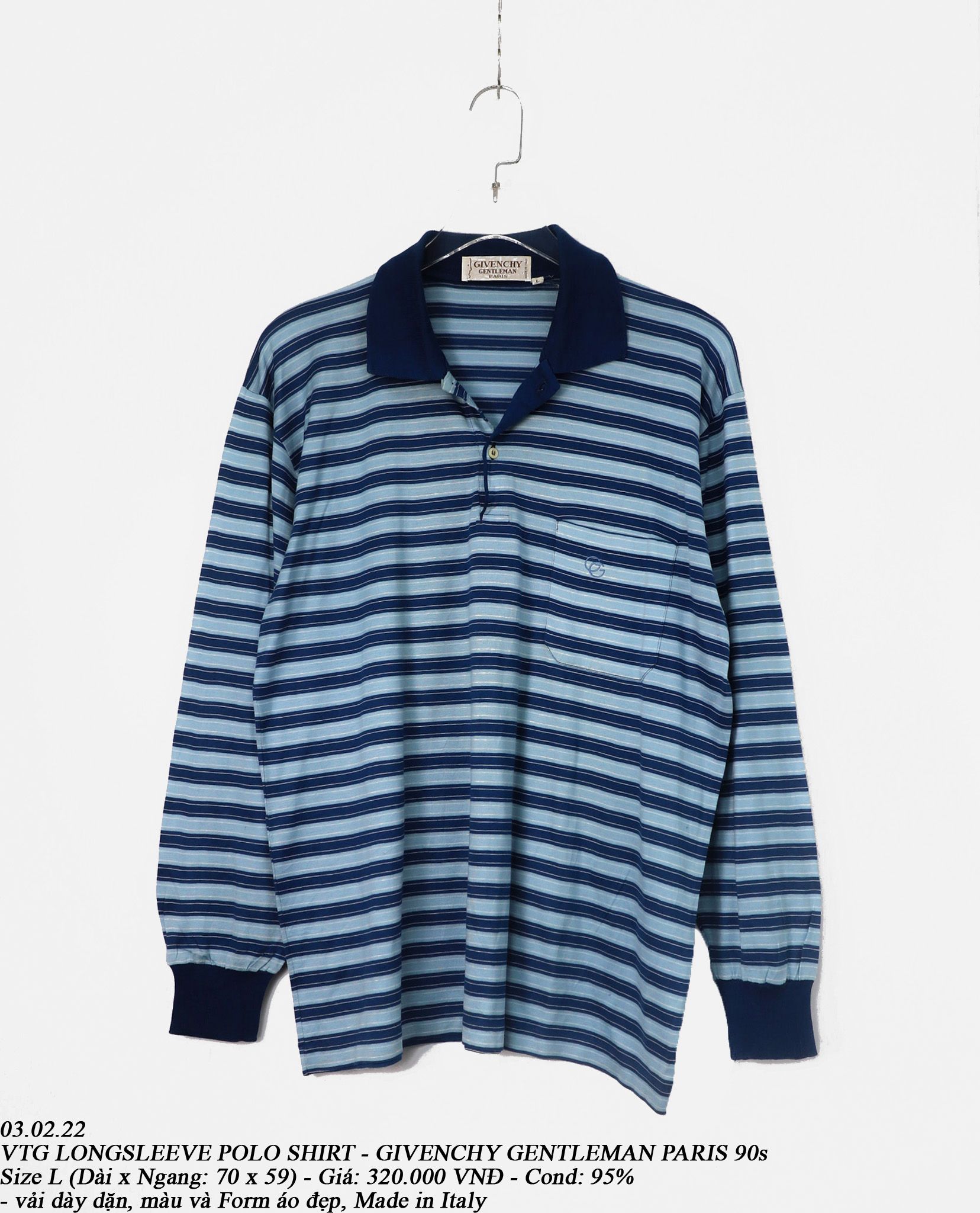 03.02.23 - VTG LONGSLEEVE POLO SHIRT - GIVENCHY GENTLEMAN PARIS 90s