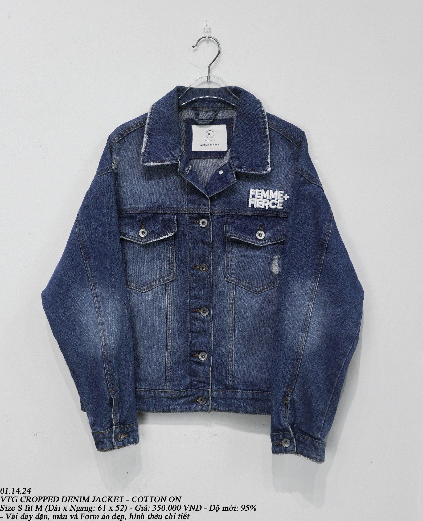 01.14.24 - VTG CROPPED DENIM JACKET - COTTON ON