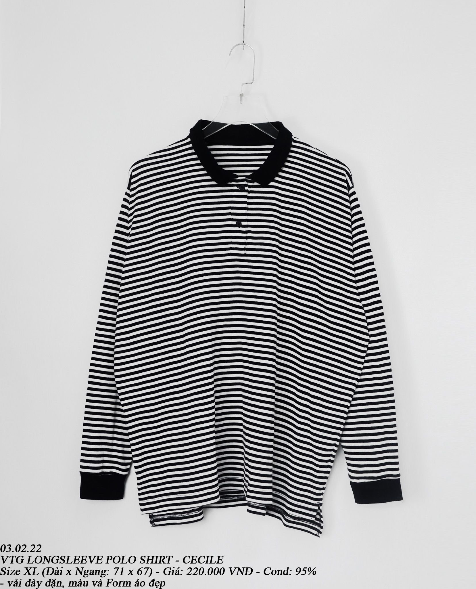 03.02.23 - VTG LONGSLEEVE POLO SHIRT - CECILE
