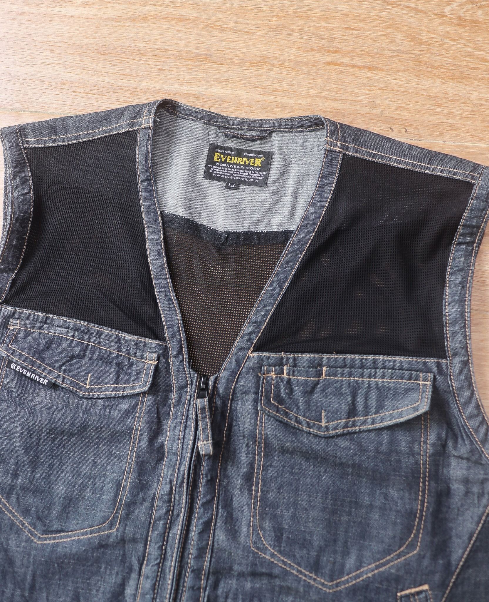 06.02.24 - VTG DENIM FISHING VEST JACKET - EVENRIVER