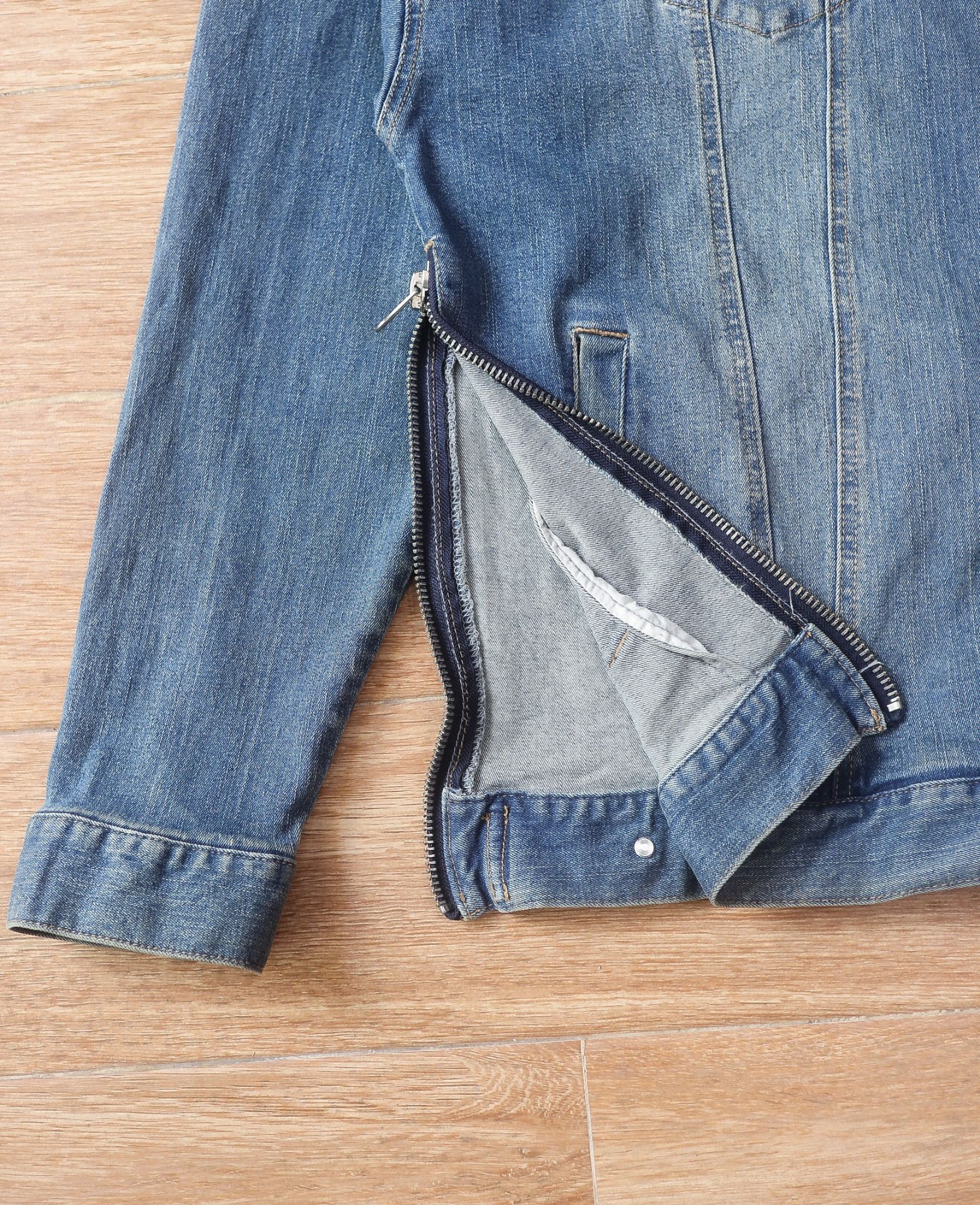 06.02.24 - VTG DENIM SIDE ZIP TRUCKER JACKET - MODISH GAZE