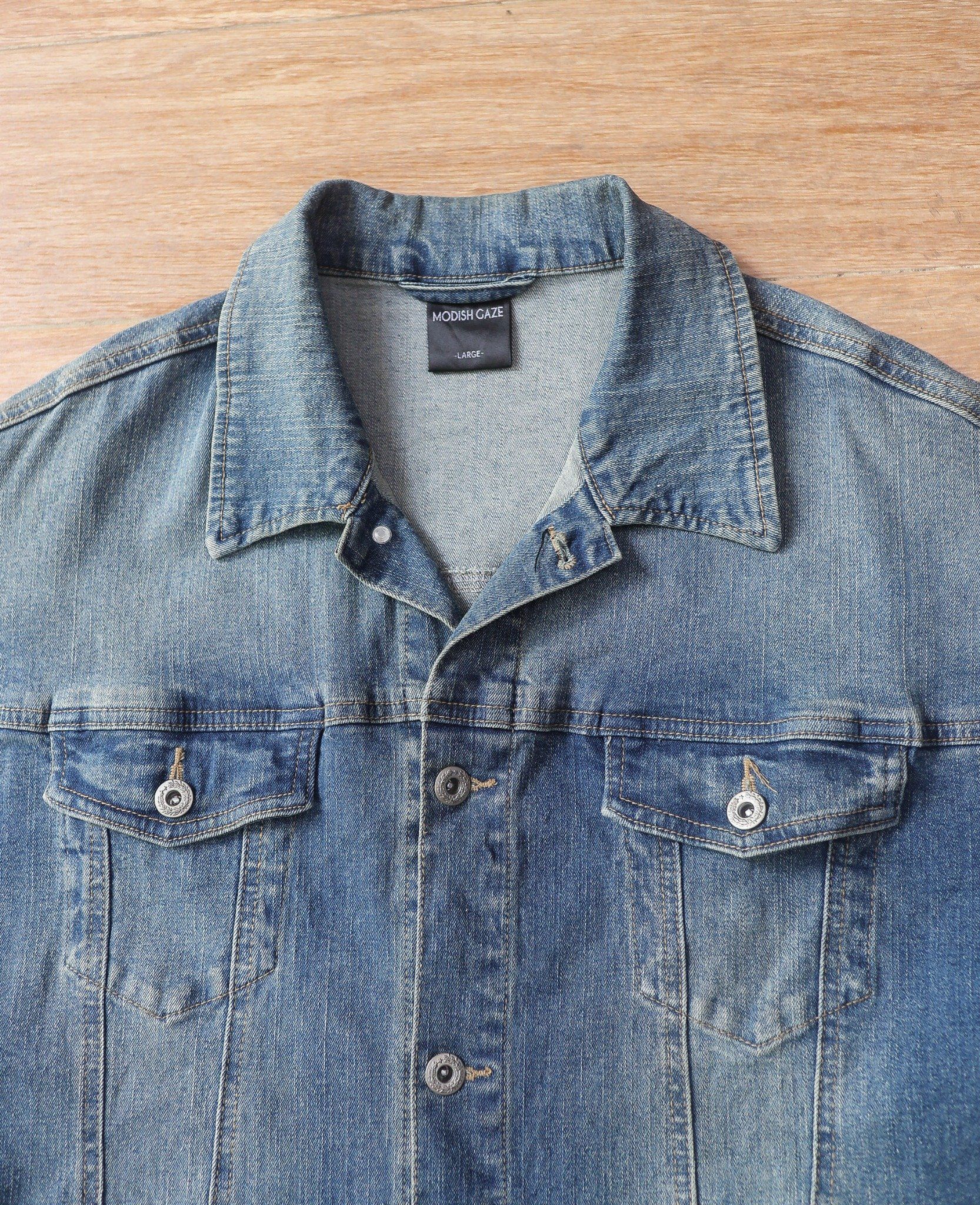 06.02.24 - VTG DENIM SIDE ZIP TRUCKER JACKET - MODISH GAZE