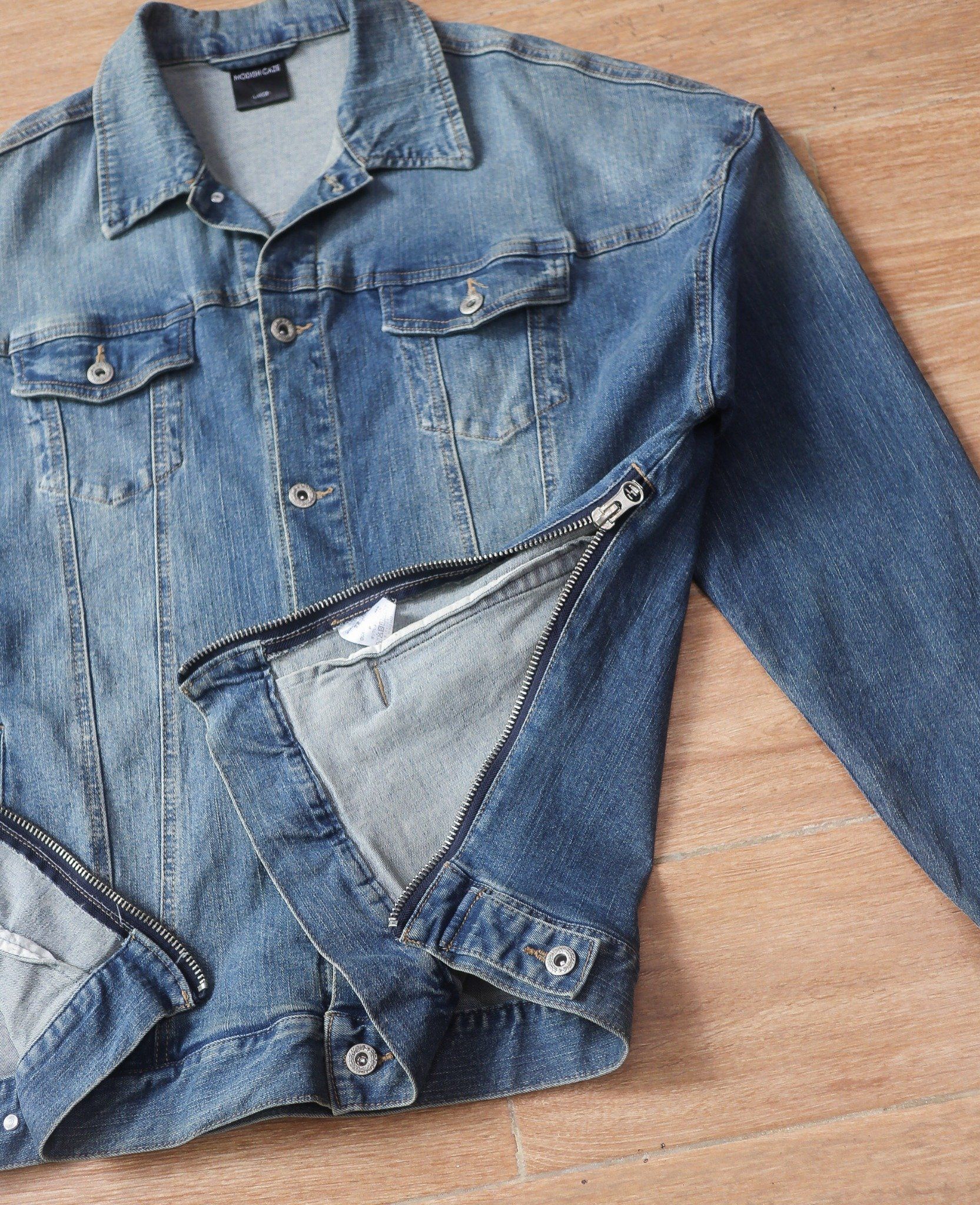 06.02.24 - VTG DENIM SIDE ZIP TRUCKER JACKET - MODISH GAZE