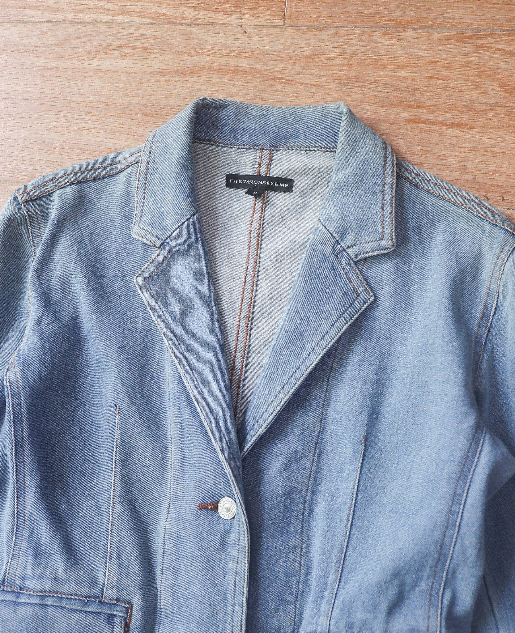 06.02.24 - VTG DENIM BLAZER JACKET - FITSIMMONS & KEMP