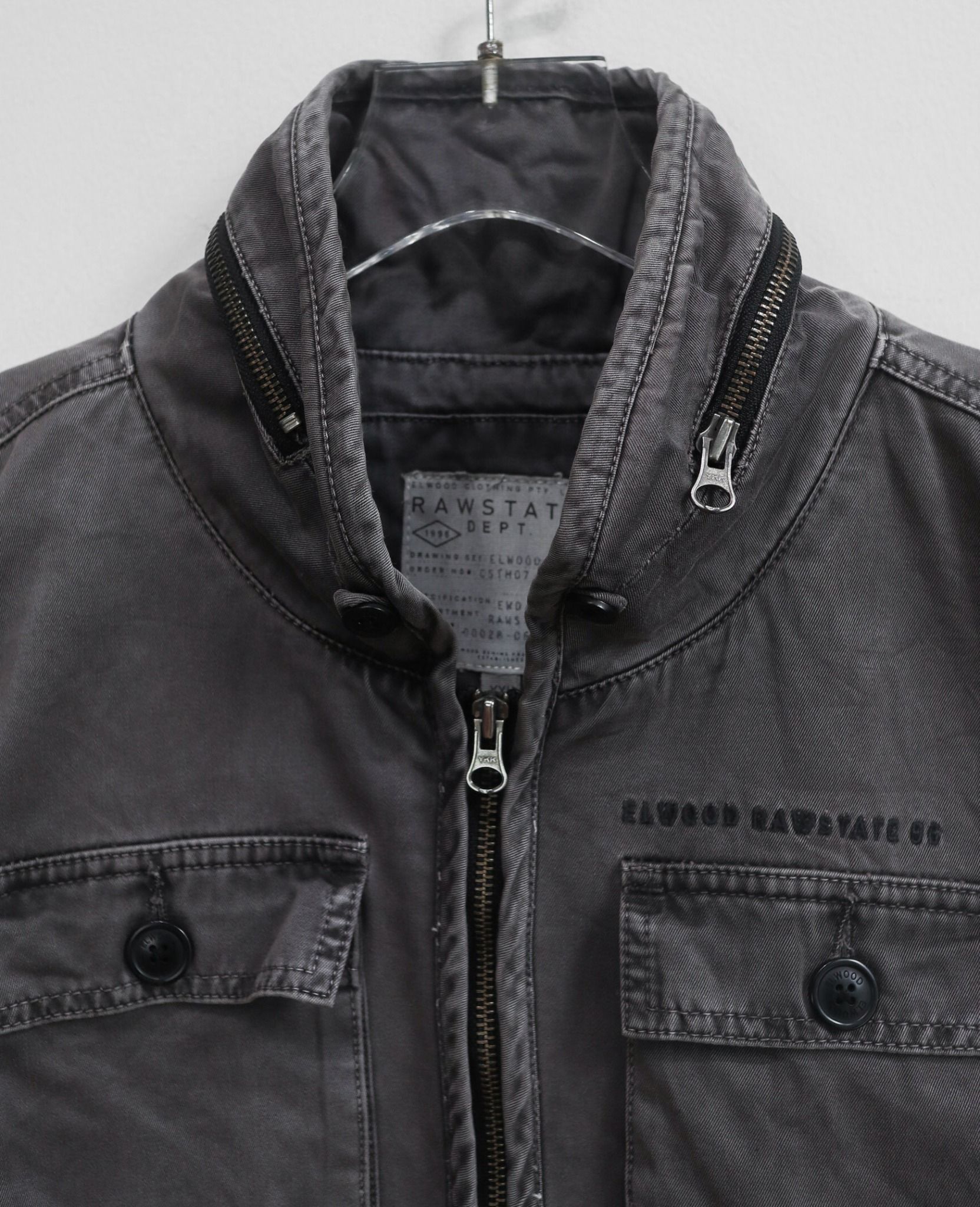 01.14.24 - VTG DENIM BIKER JACKET - ELWOOD RAW STATE