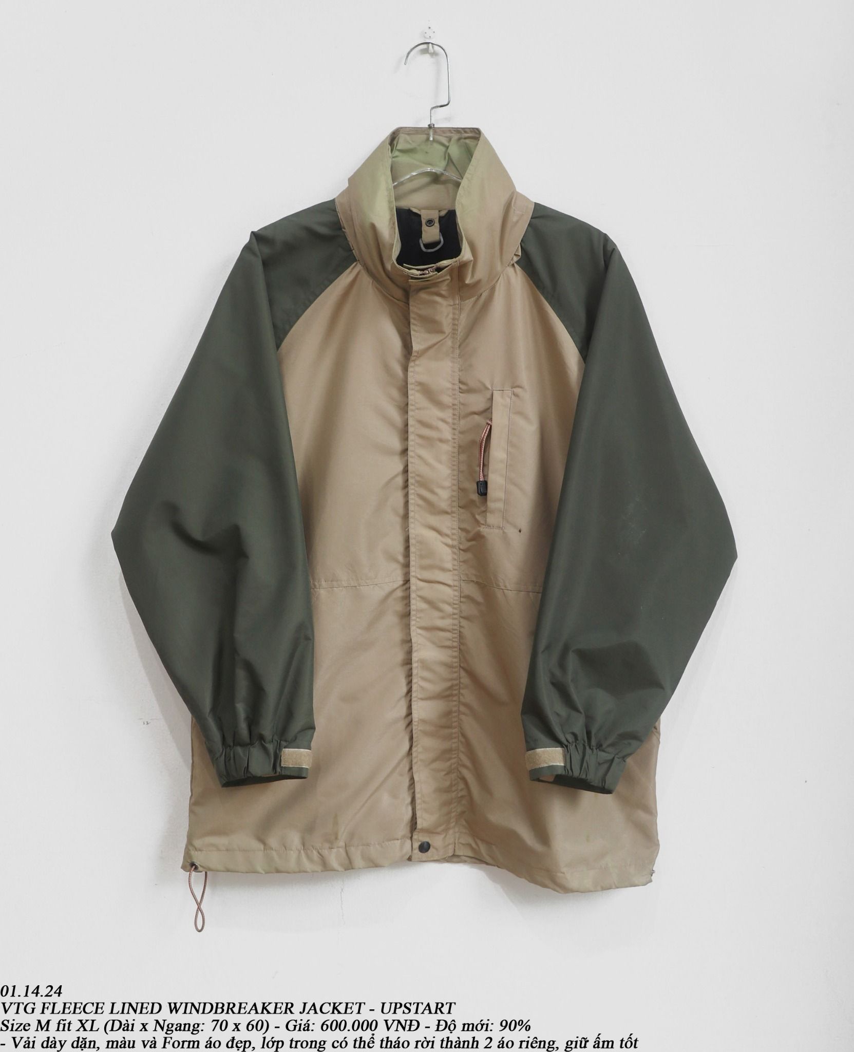 01.14.24 - VTG FLEECE LINED WINDBREAKER JACKET - UPSTART