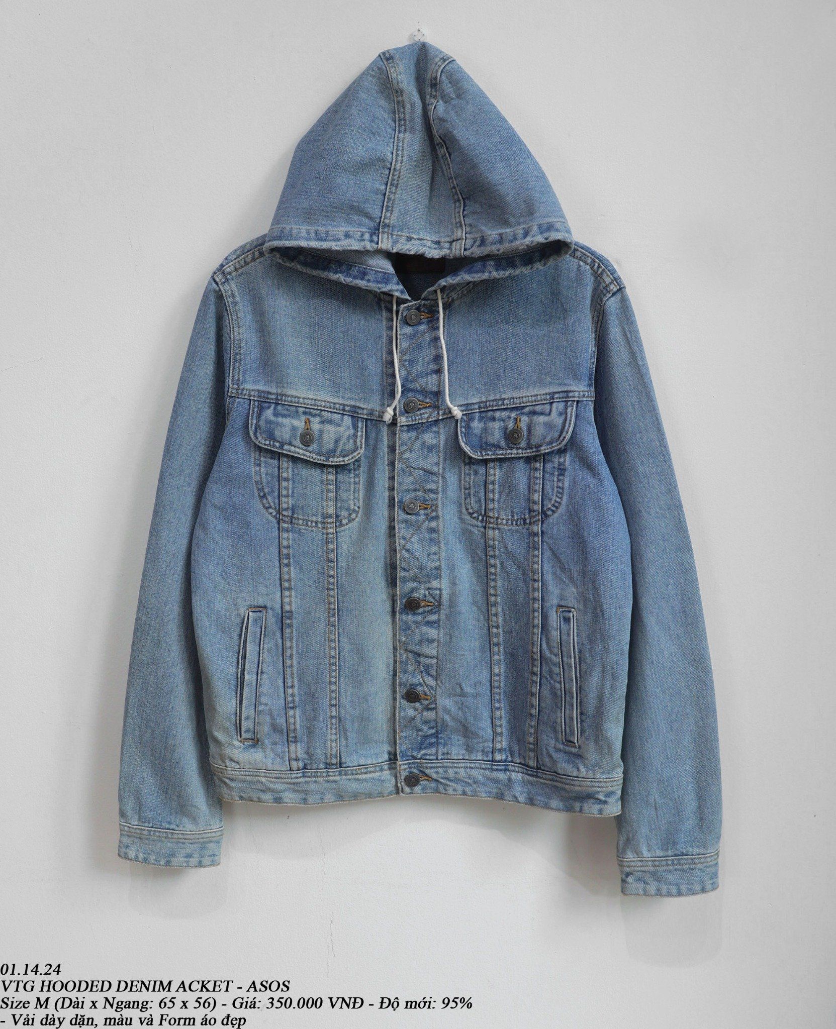 01.14.24 - VTG HOODED DENIM JACKET - ASOS