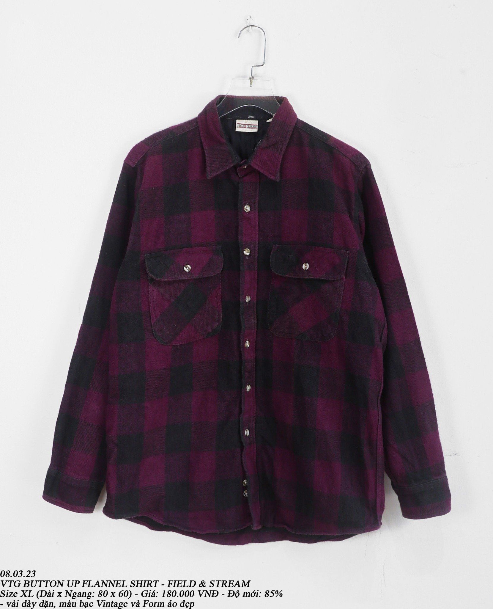 08.03.23 - VTG FLANNEL BUTTON UP SHIRT - FIELD & STREAM