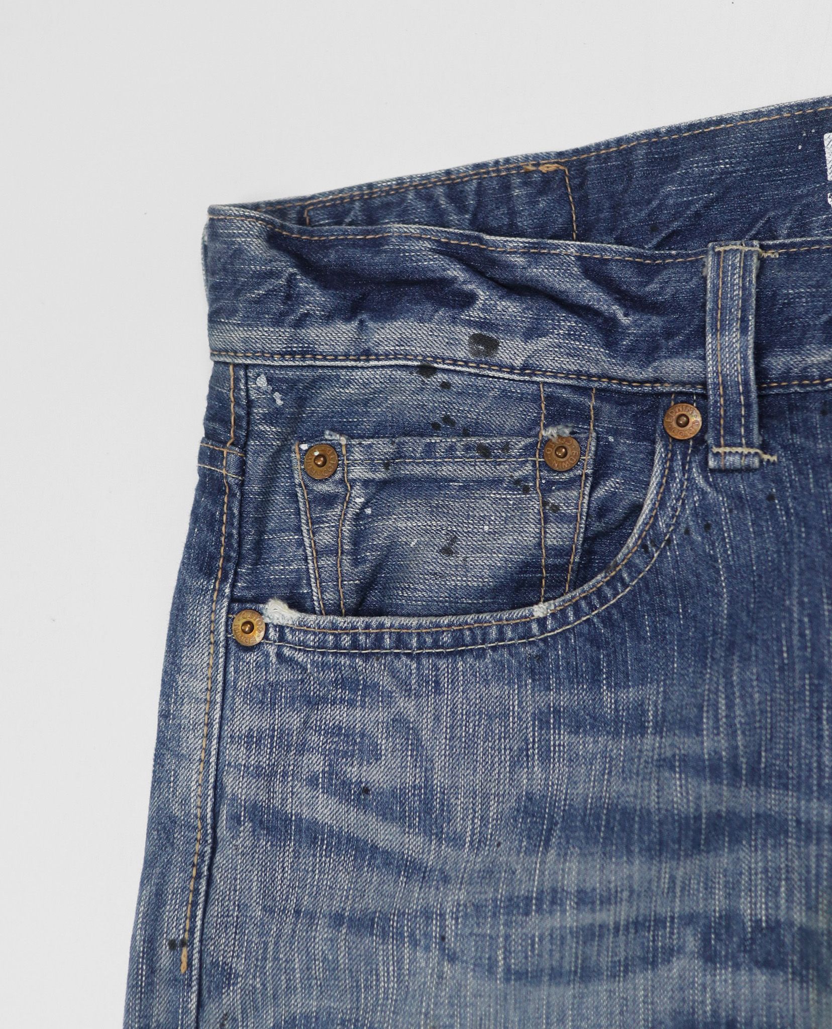 03.01.23 - VTG SPLASH PAINTING FLARED DENIM PANTS - EDWIN
