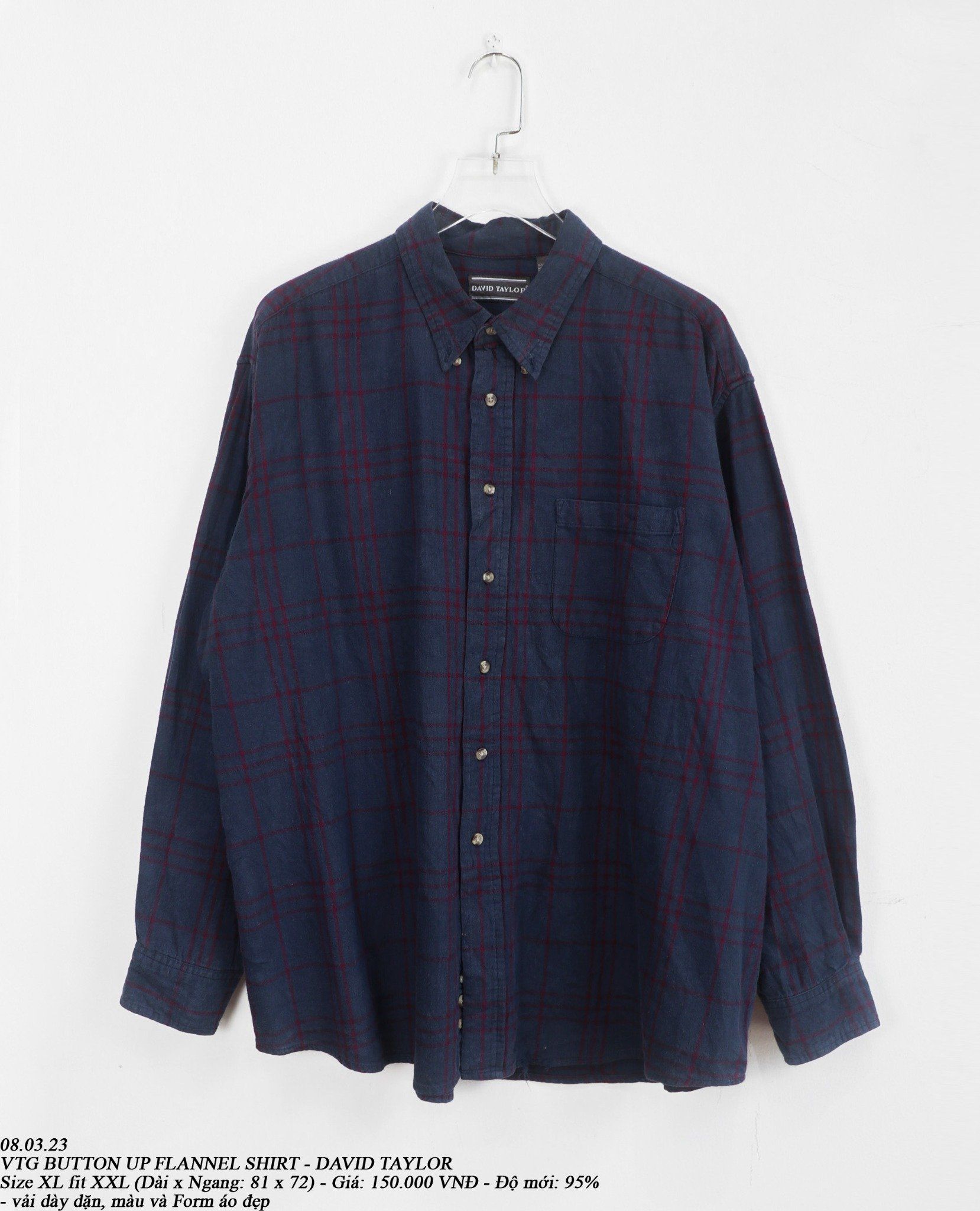 08.03.23 - VTG FLANNEL BUTTON UP SHIRT - DAVID TAYLOR