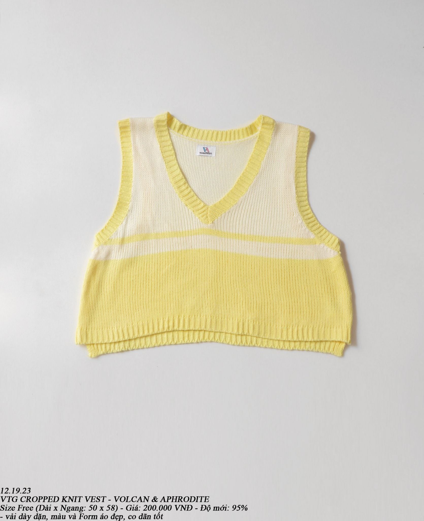 12.19.23 - VTG CROPPED KNIT VEST - VOLCAN & APHRODITE