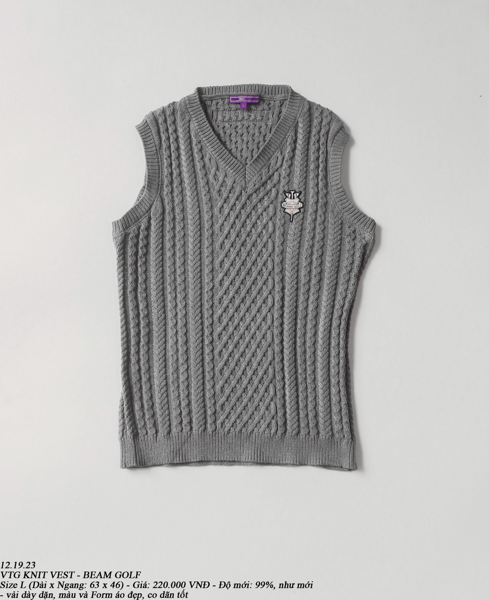 12.19.23 - VTG KNIT VEST - BEAM GOLF