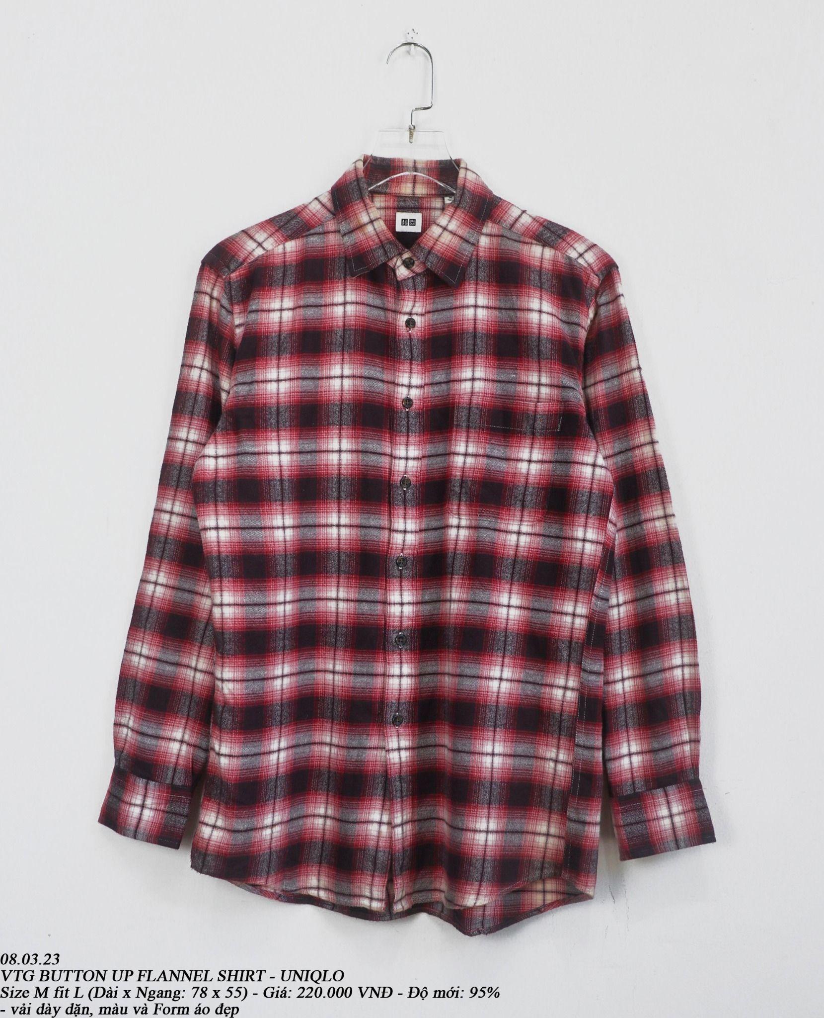 08.03.23 - VTG FLANNEL BUTTON UP SHIRT - UNIQLO