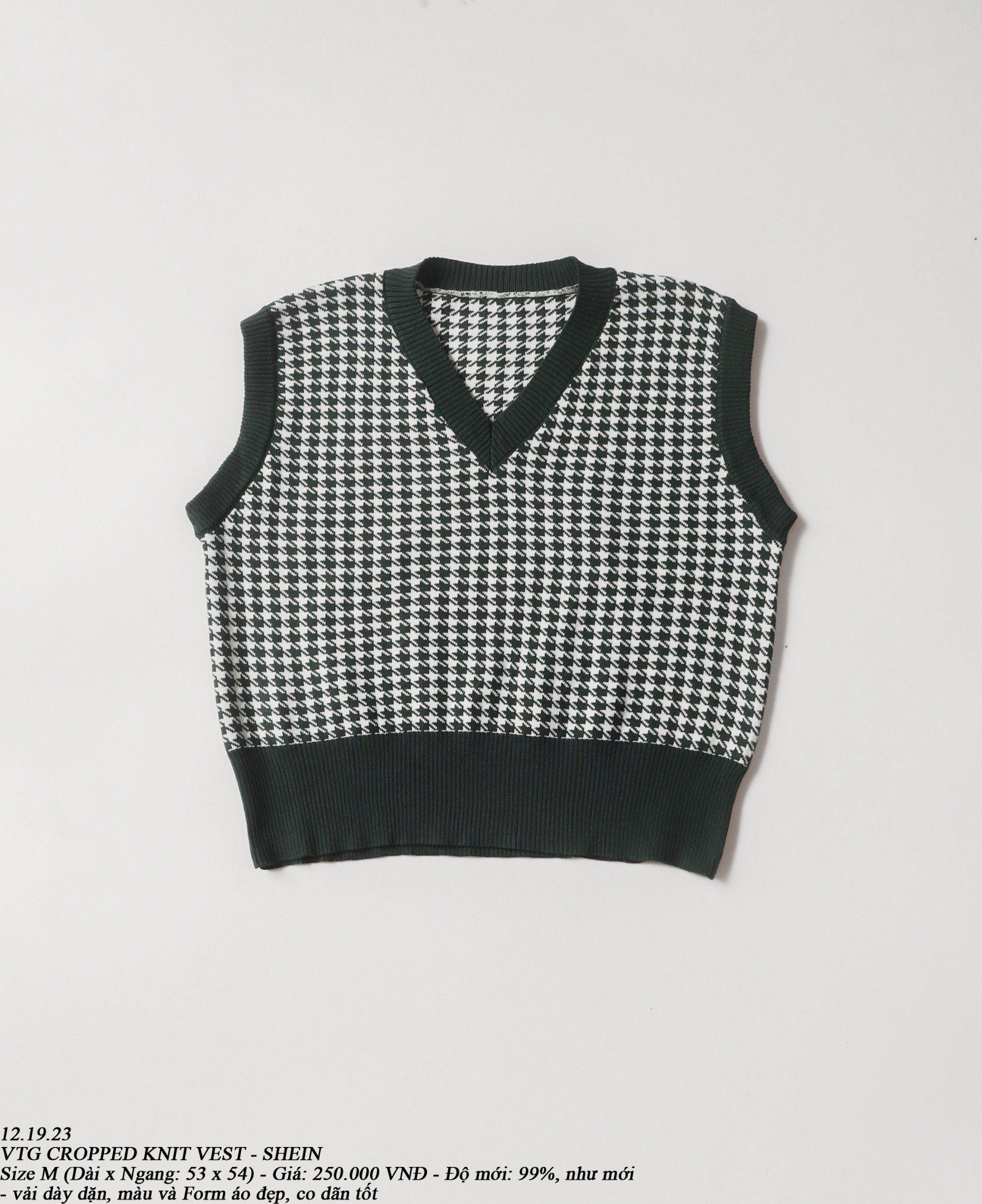 12.19.23 - VTG CROPPED KNIT VEST - SHEIN