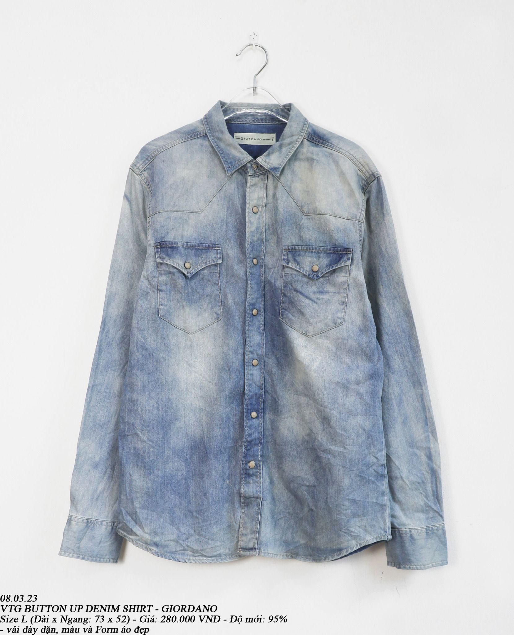 08.03.23 - VTG DENIM BUTTON UP SHIRT - GIORDANO