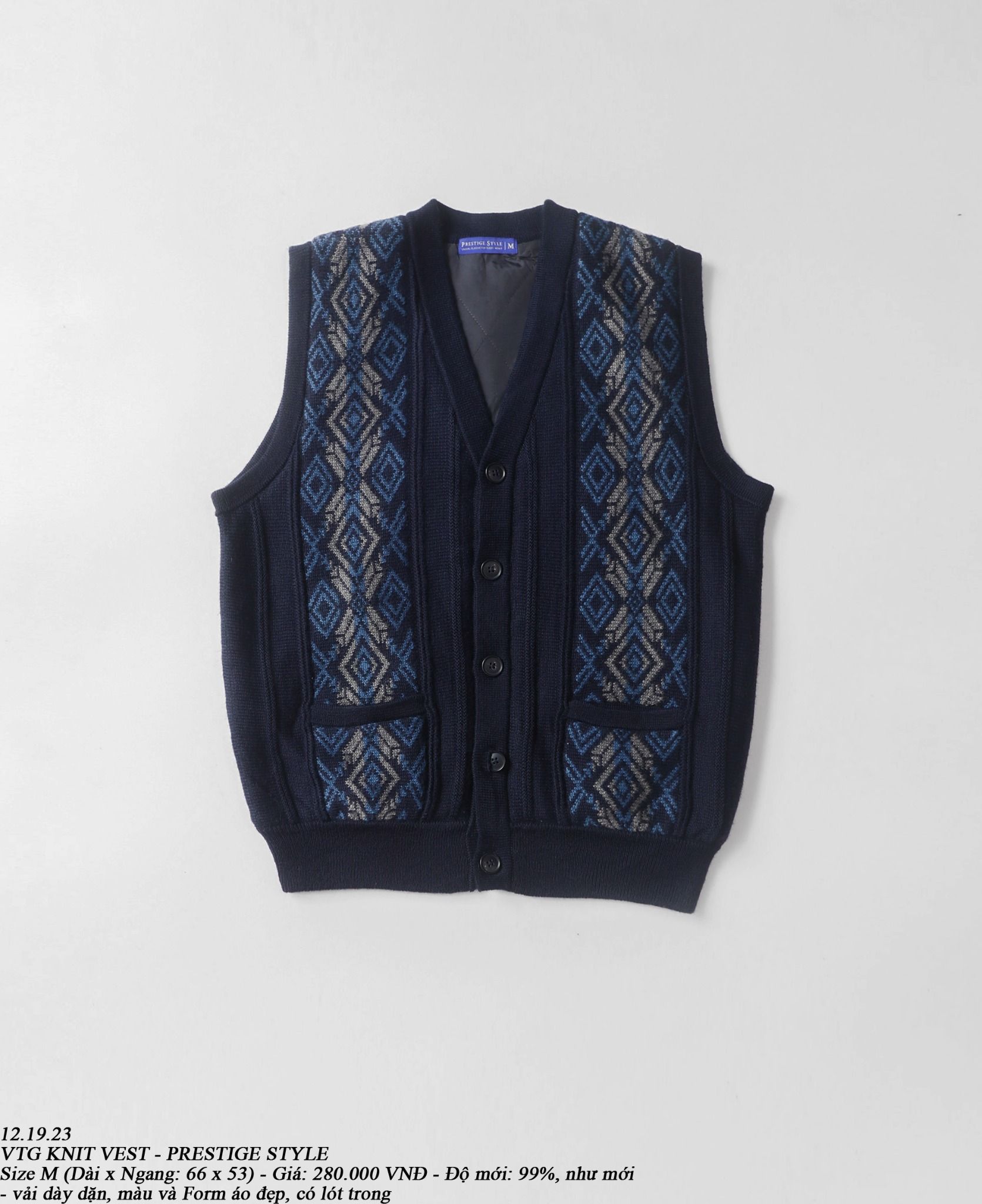 12.19.23 - VTG KNIT VEST - PRESTIGE STYLE