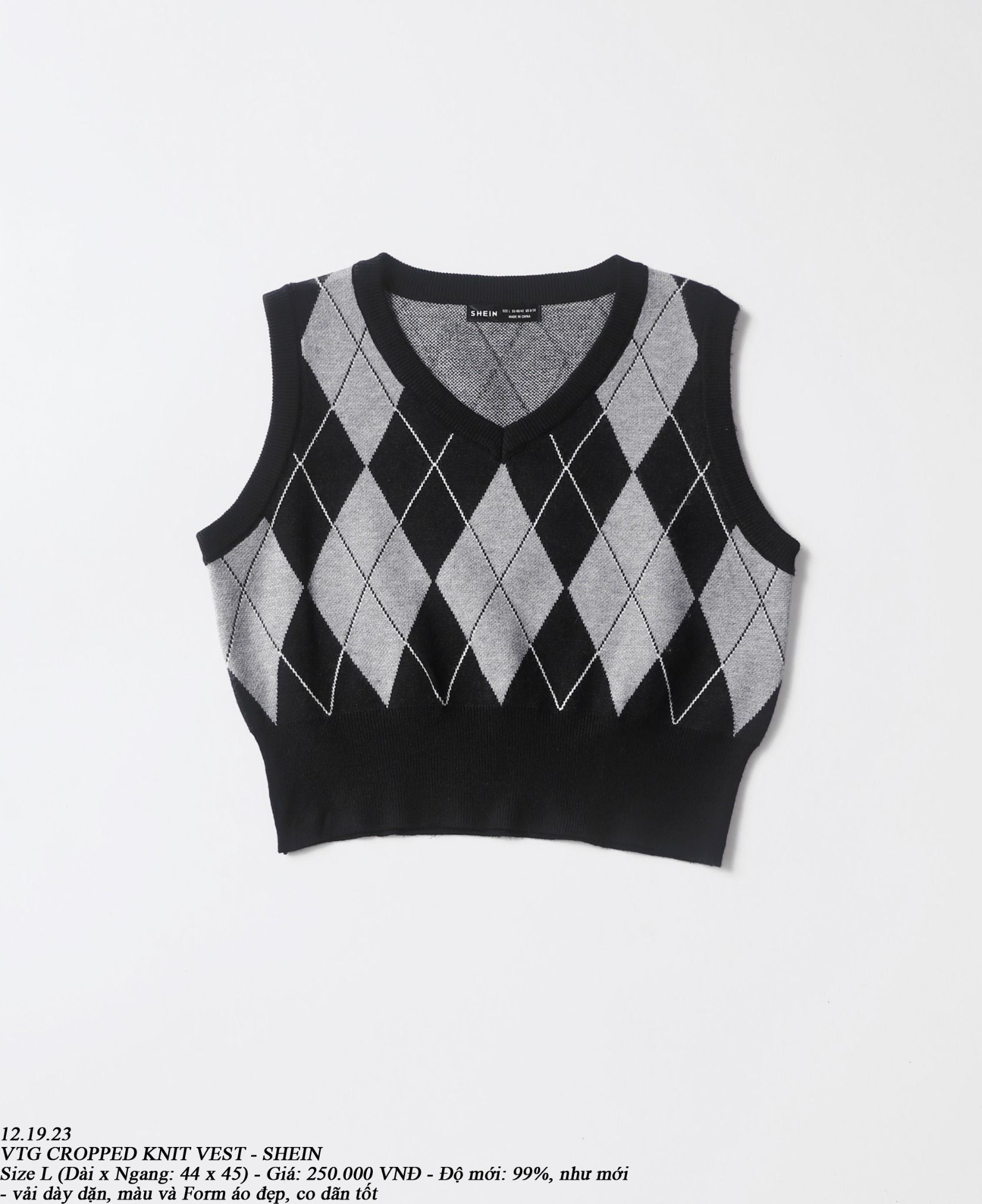 12.19.23 - VTG CROPPED KNIT VEST - SHEIN