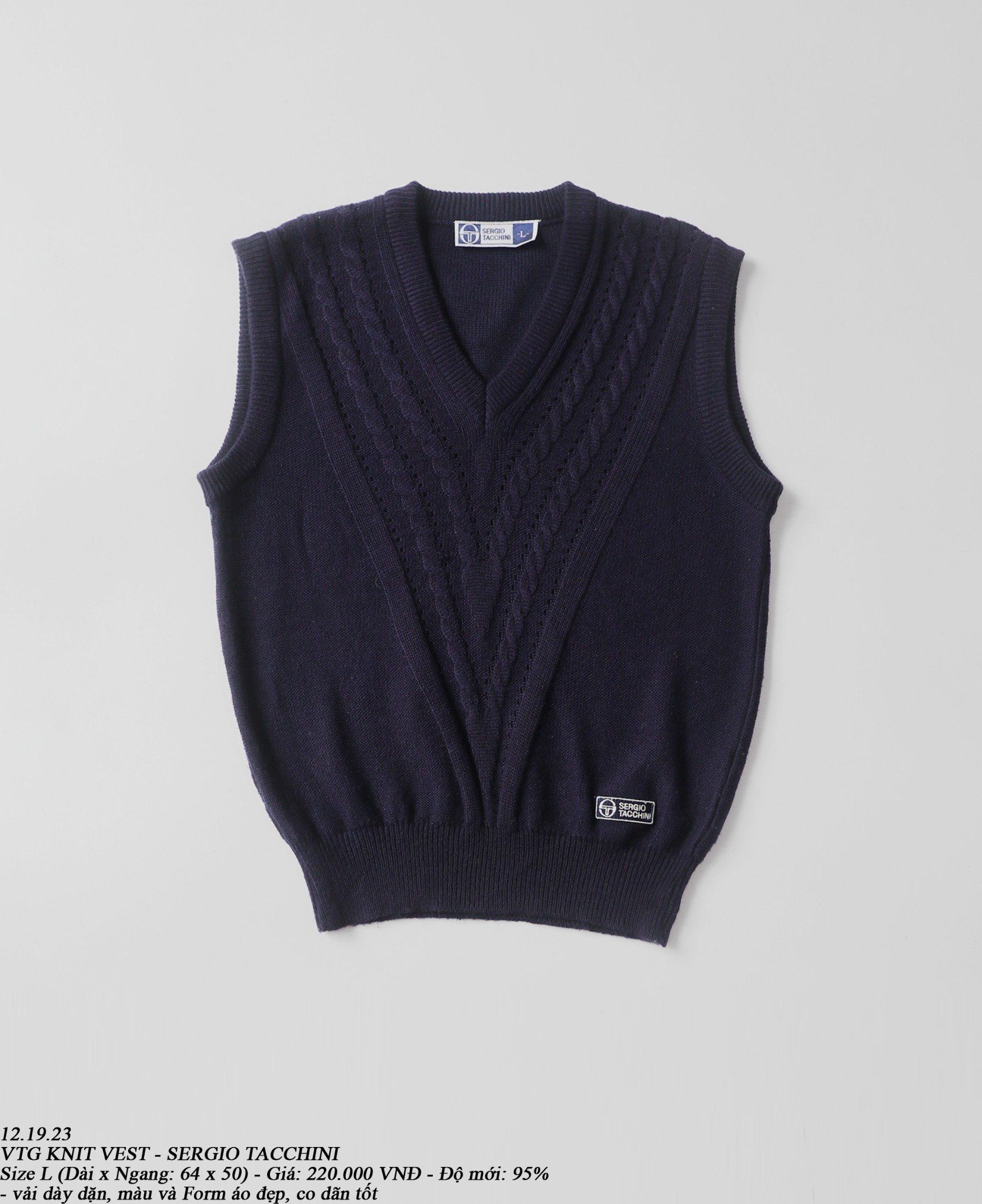 12.19.23 - VTG CROPPED KNIT VEST - SERGIO TACCHINI