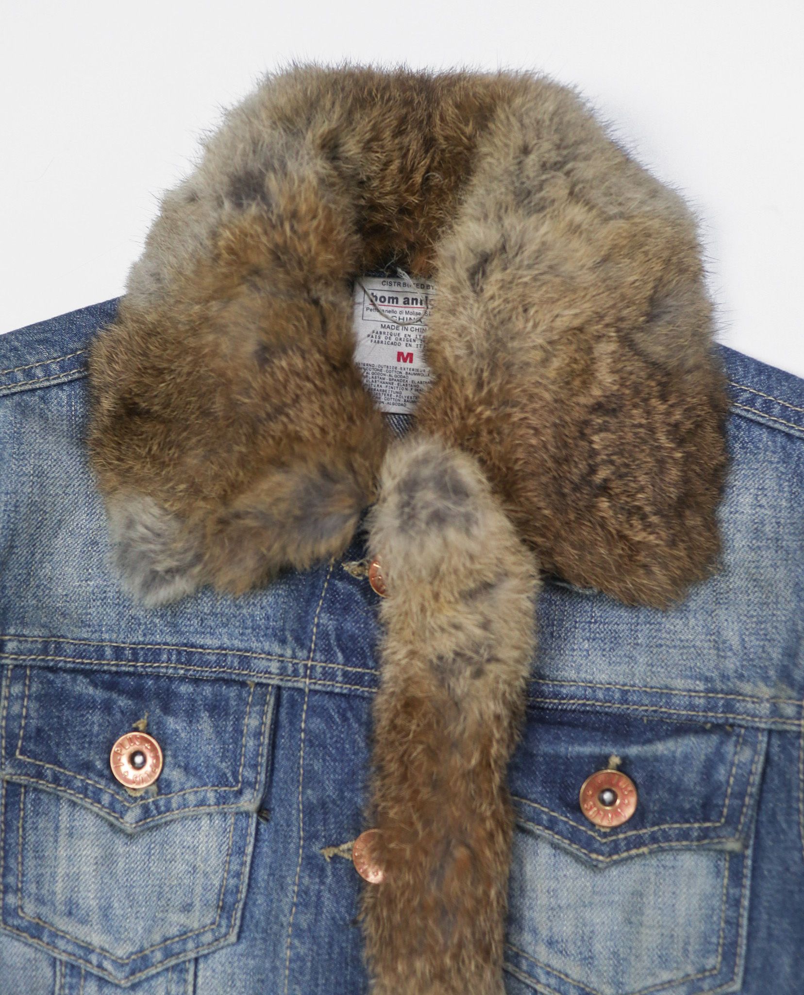 03.02.23 - VTG FUR LINED CROPPED DENIM JACKET - BOM ANLIOU