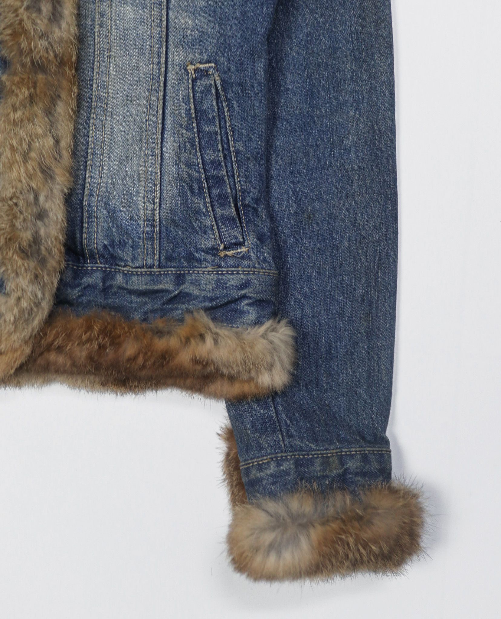 03.02.23 - VTG FUR LINED CROPPED DENIM JACKET - BOM ANLIOU