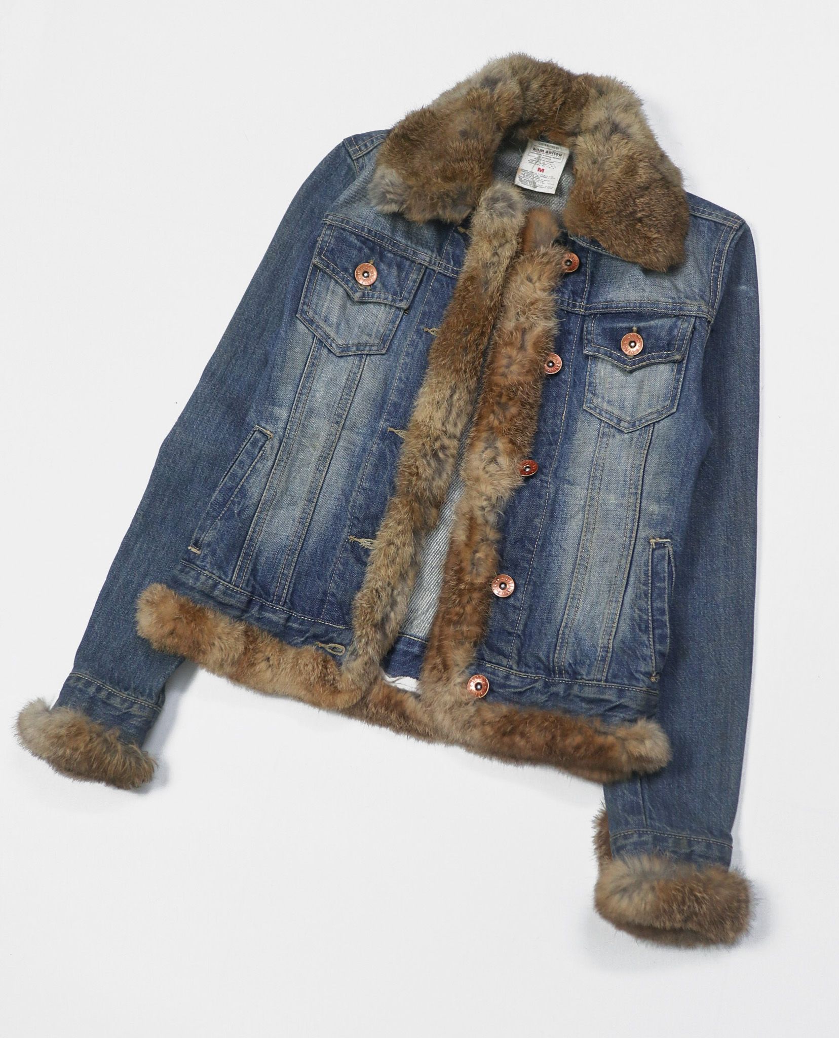 03.02.23 - VTG FUR LINED CROPPED DENIM JACKET - BOM ANLIOU