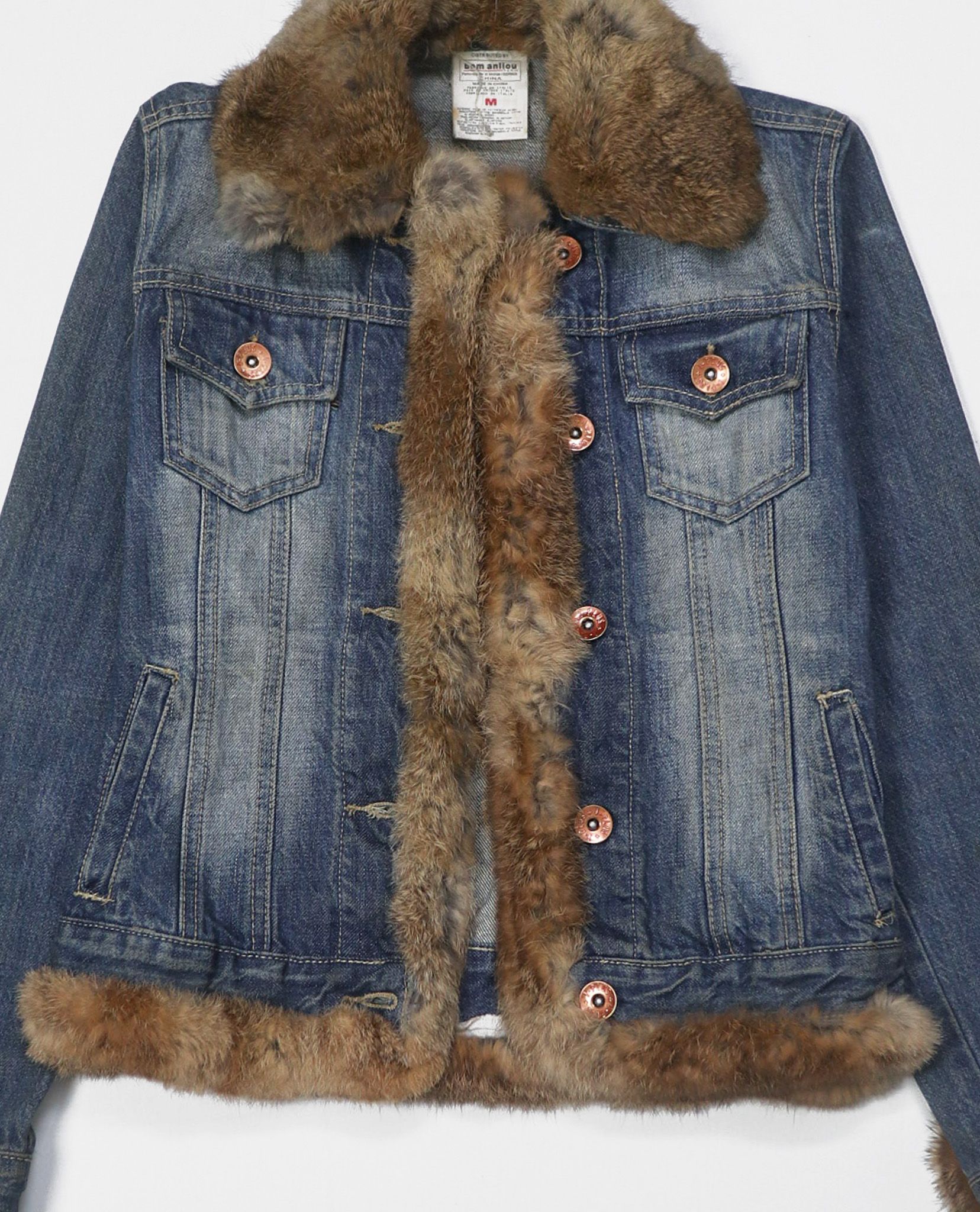 03.02.23 - VTG FUR LINED CROPPED DENIM JACKET - BOM ANLIOU
