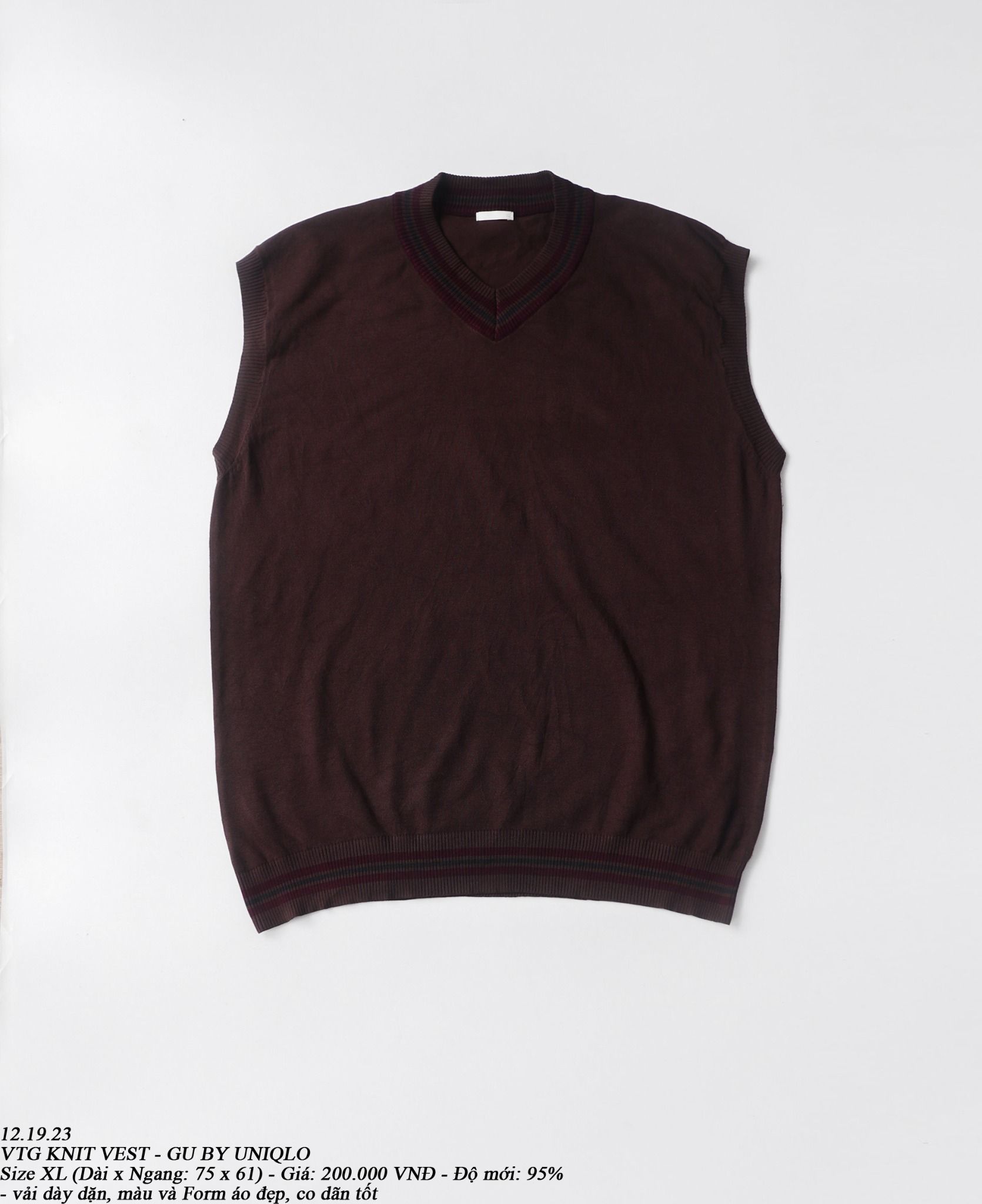 12.19.23 - VTG KNIT VEST - GU by UNIQLO