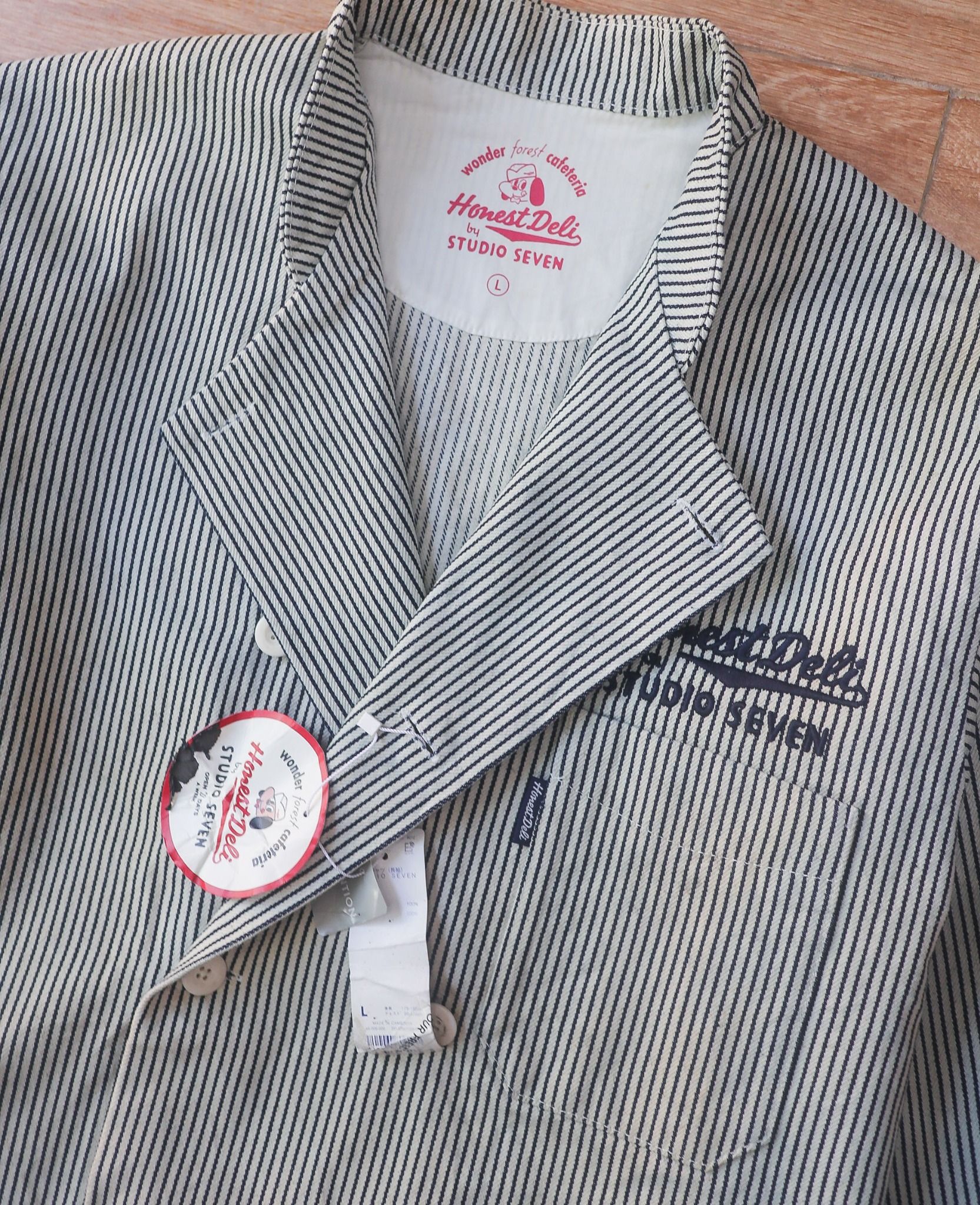 06.16.24 - VTG DENIM CHEF SHIRT JACKET - GU by UNIQLO X HONEST DELI by STUDIO SEVEN