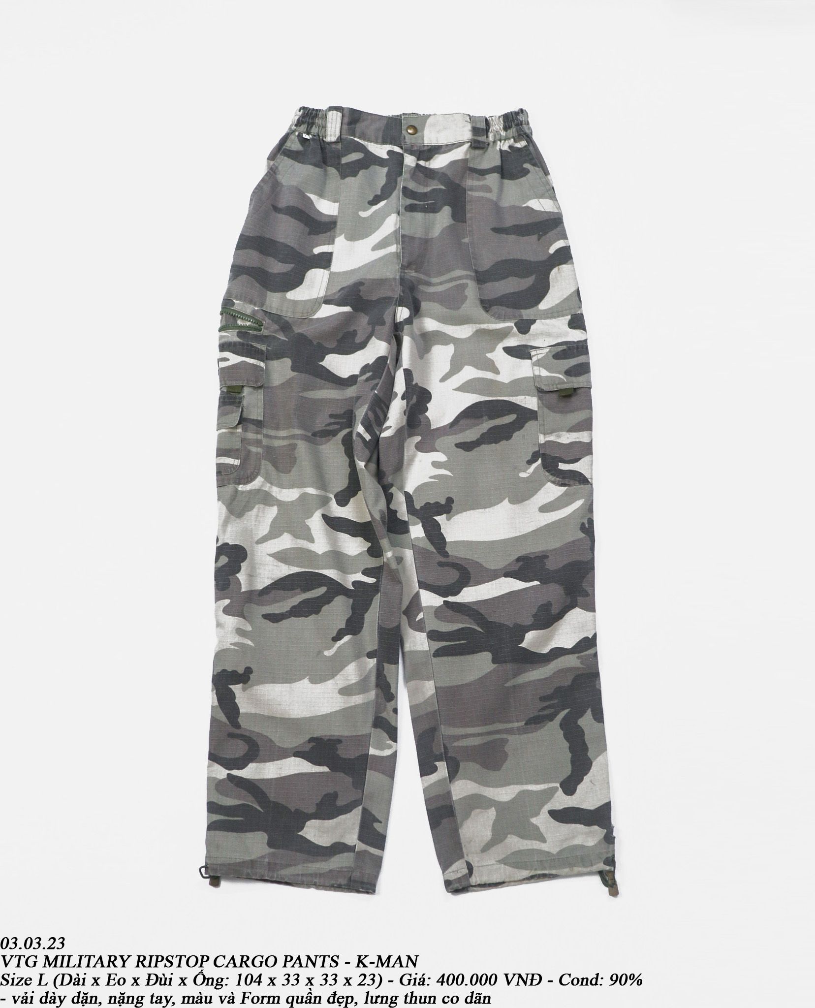 03.03.23 - VTG MILITARY RIPSTOP CARGO PANTS - K-MAN