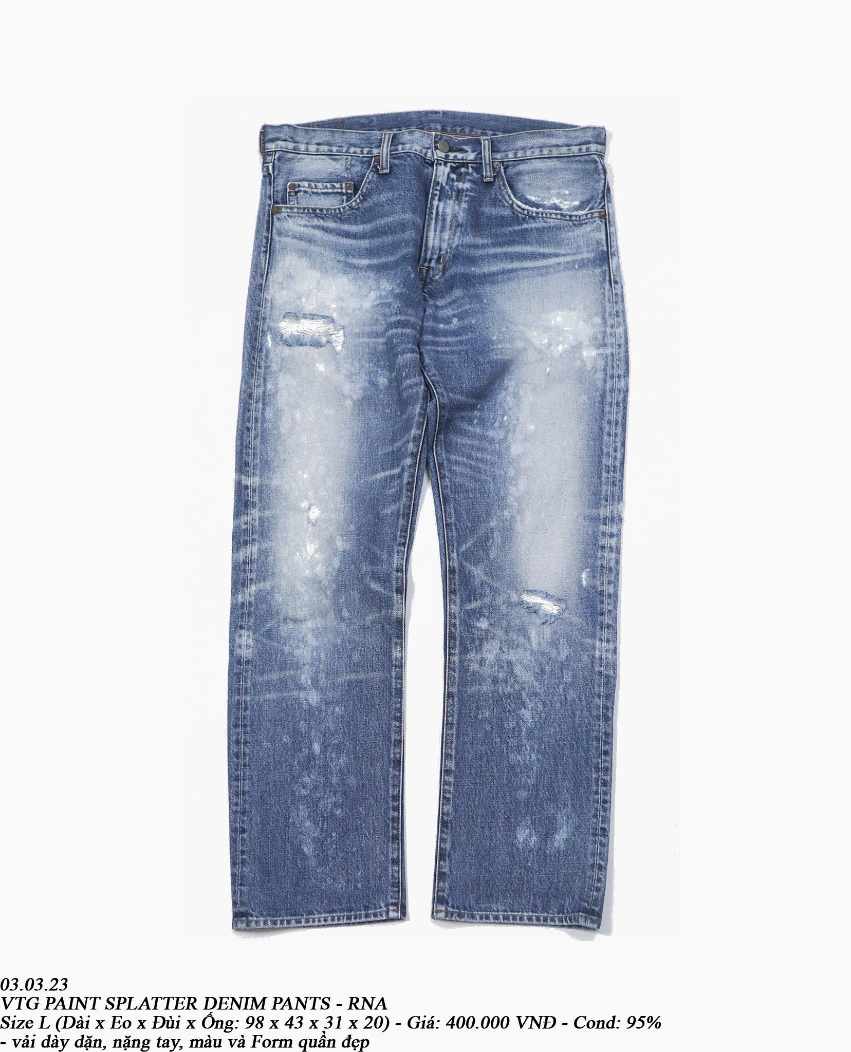 03.03.23 - VTG PAINT SPLATTER DENIM PANTS - RNA