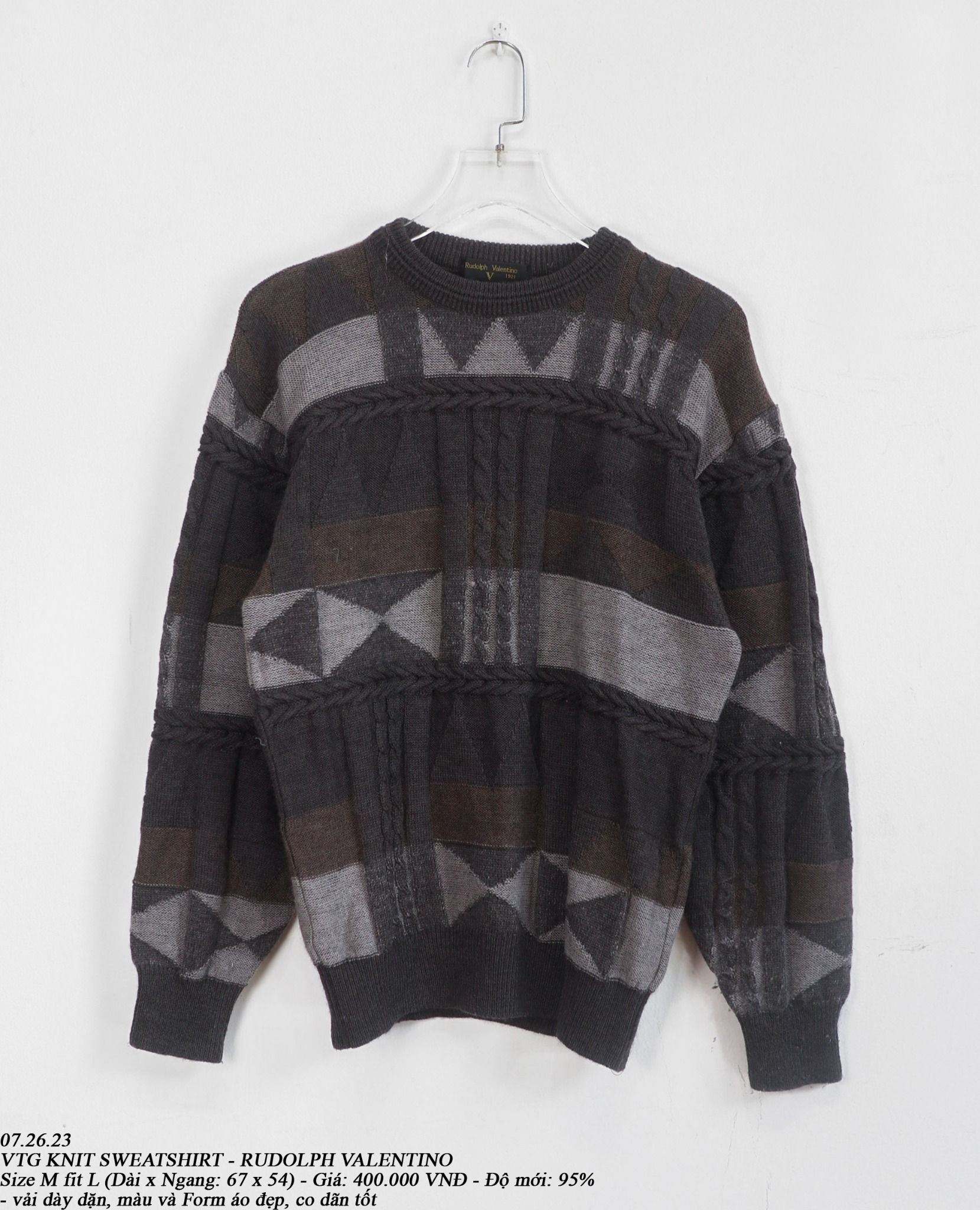07.26.23 - VTG KNIT SWEATSHIRT - RUDOLPH VALENTINO