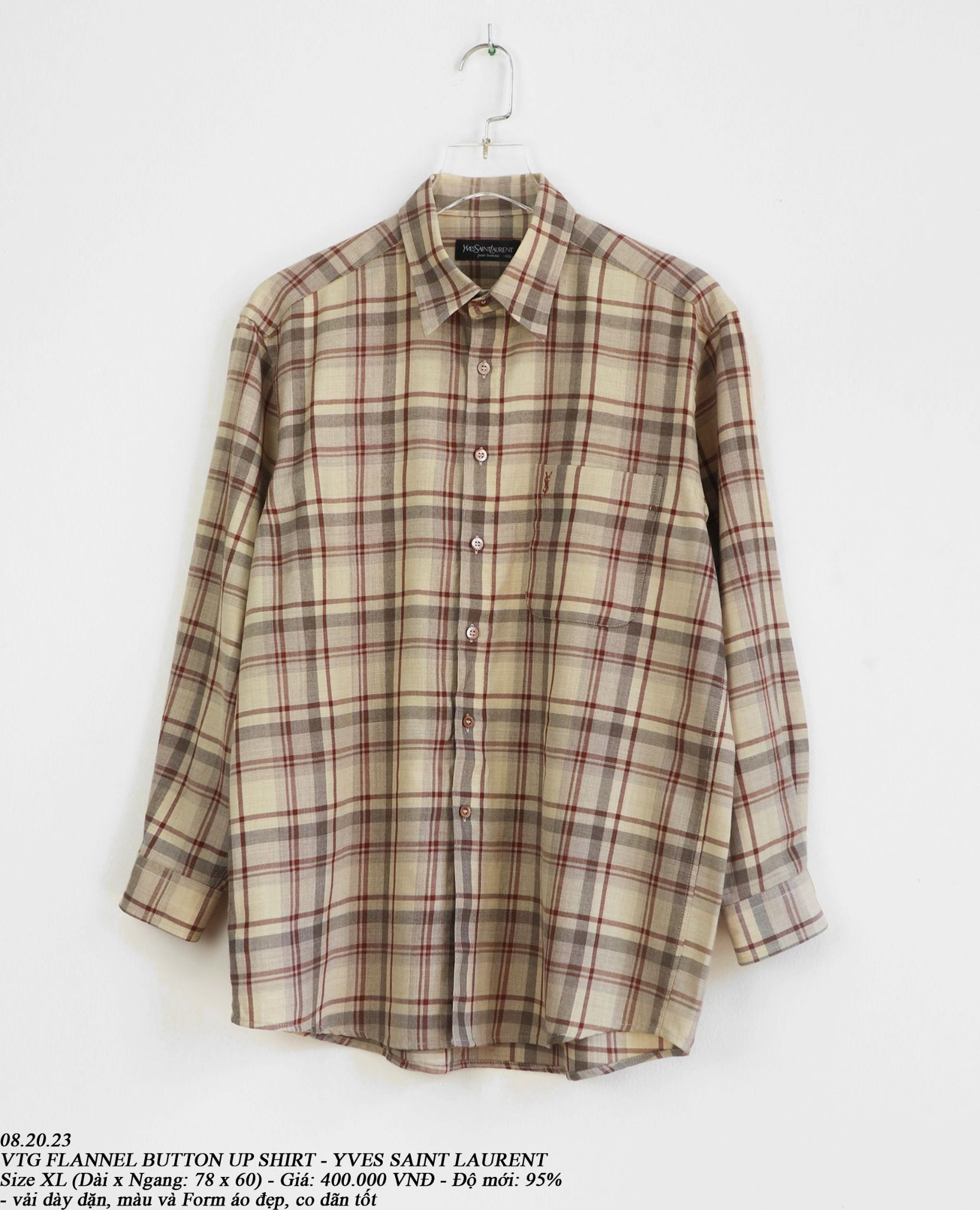 08.20.23 - VTG FLANNEL BUTTON UP SHIRT - YVES SAINT LAURENT