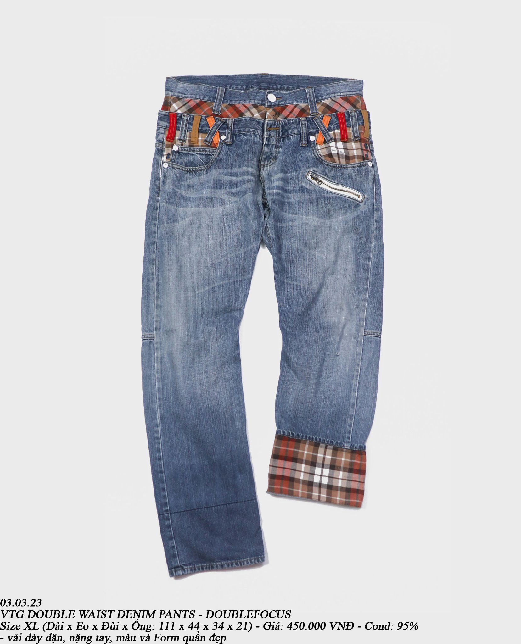 03.03.23 - VTG DOUBLE WAIST DENIM PANTS - DOUBLEFOCUS