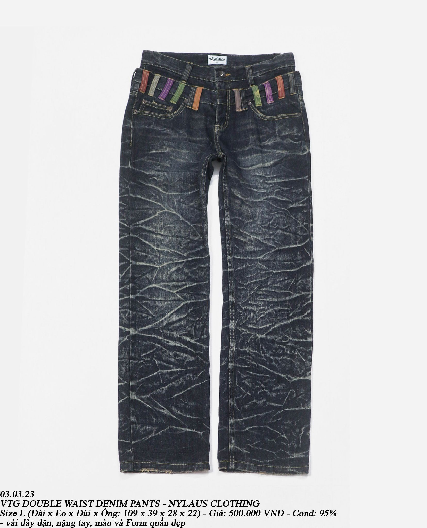 03.03.23 - VTG DOUBLE WAIST DENIM PANTS - NYLAUS CLOTHING