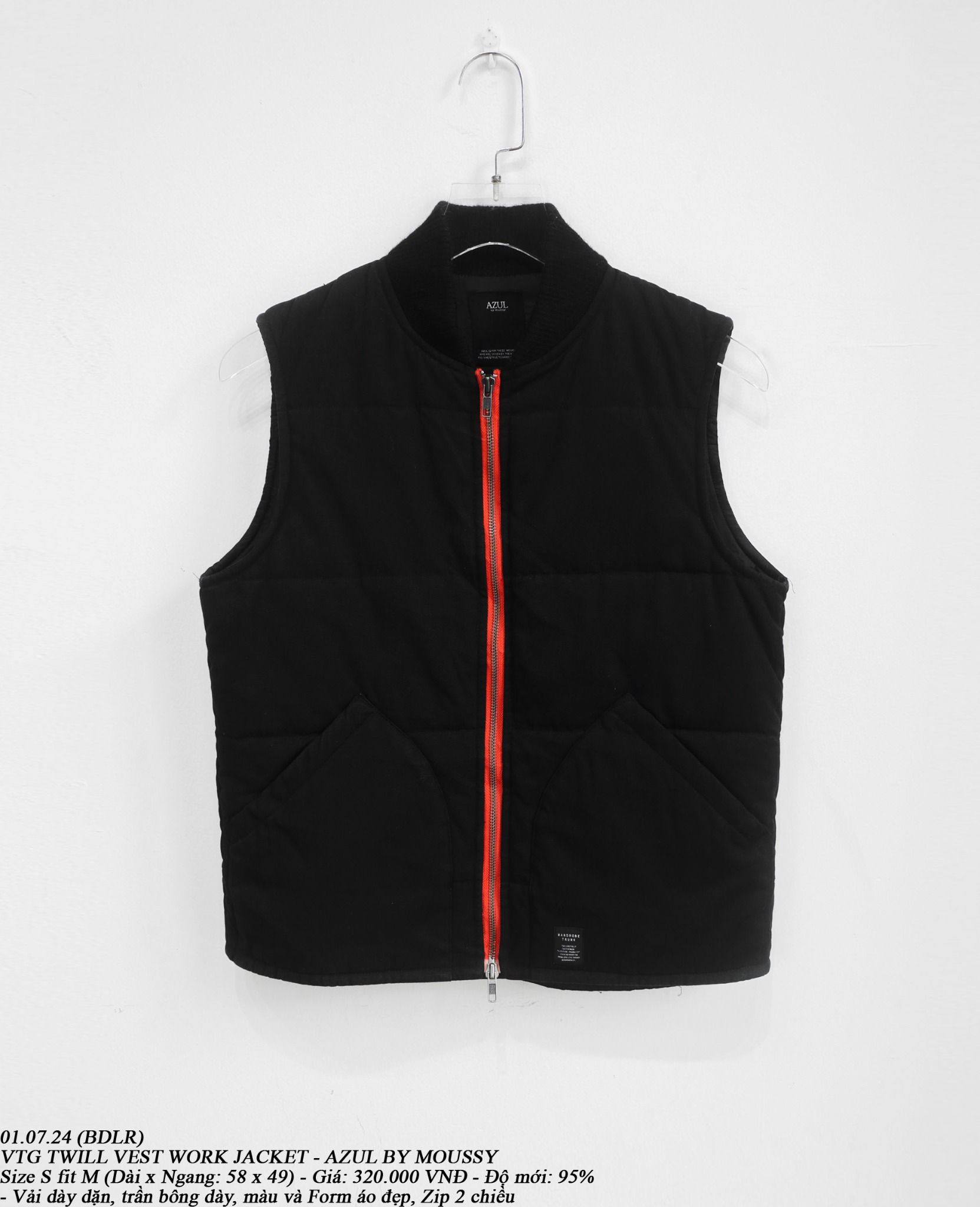 01.07.24 - VTG TWILL VEST WORK JACKET - AZUL BY MOUSSY