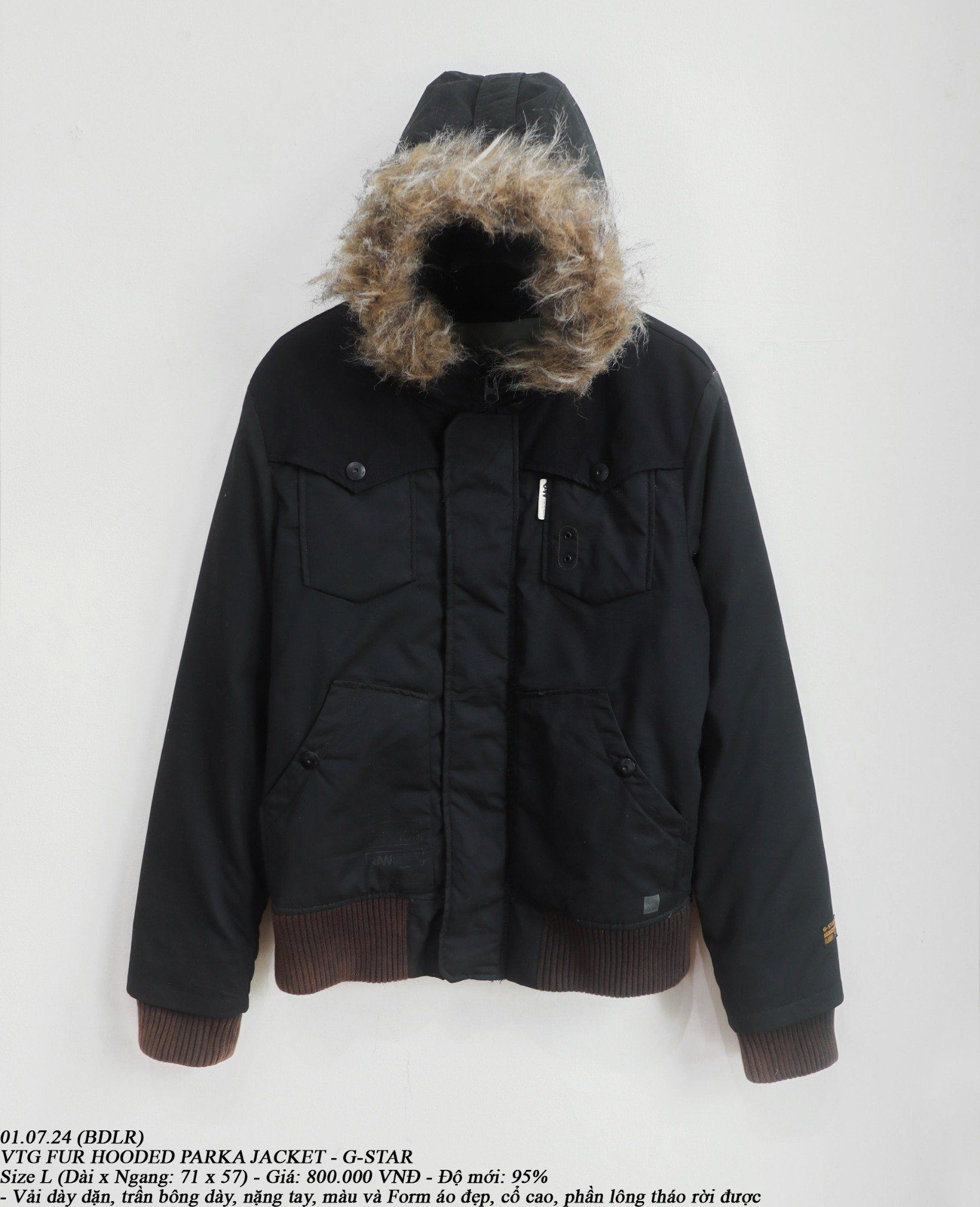 01.07.24 - VTG FUR HOODED PARKA JACKET - G-STAR