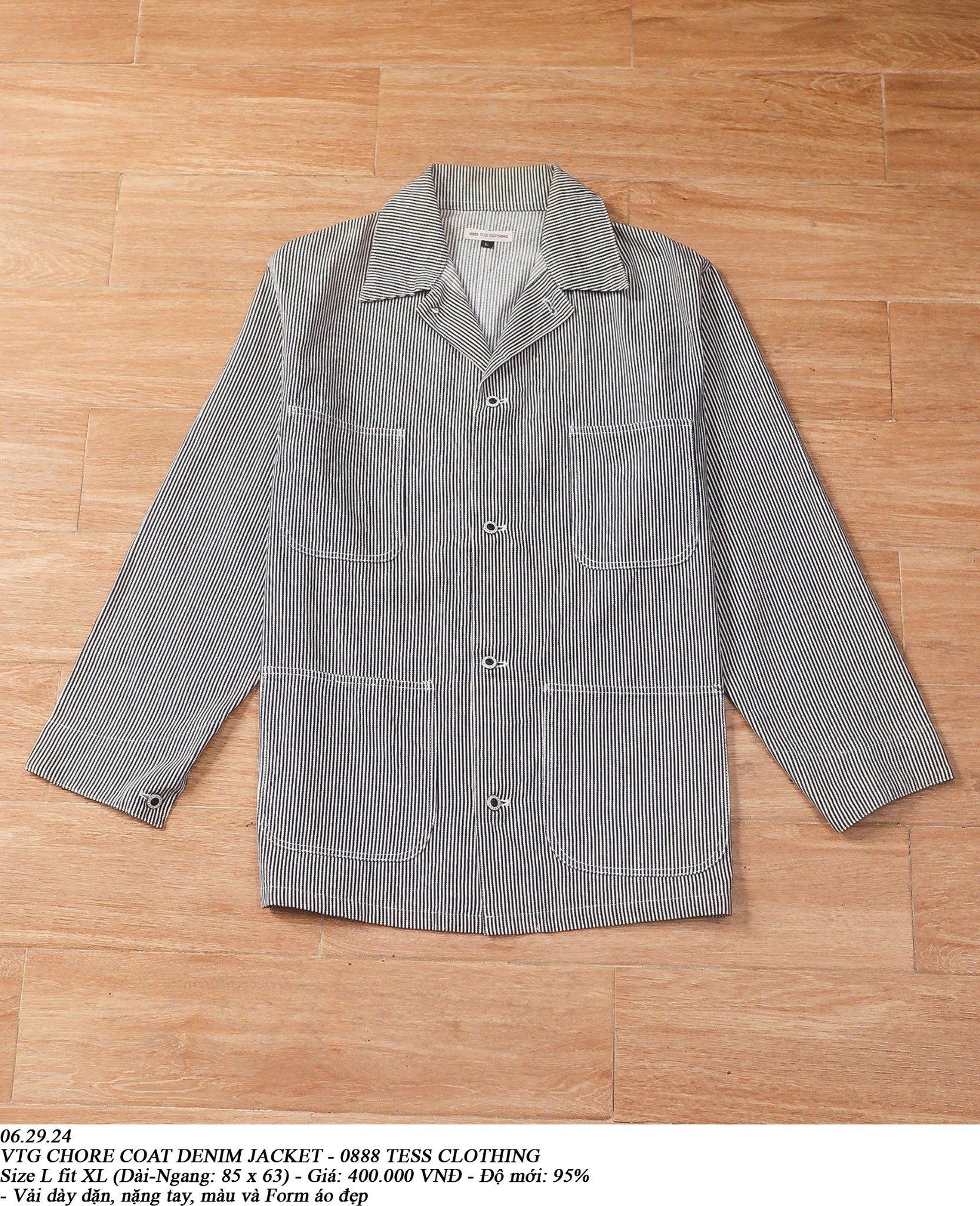 06.29.24 - VTG CHORE COAT DENIM JACKET - 0888 TESS CLOTHING